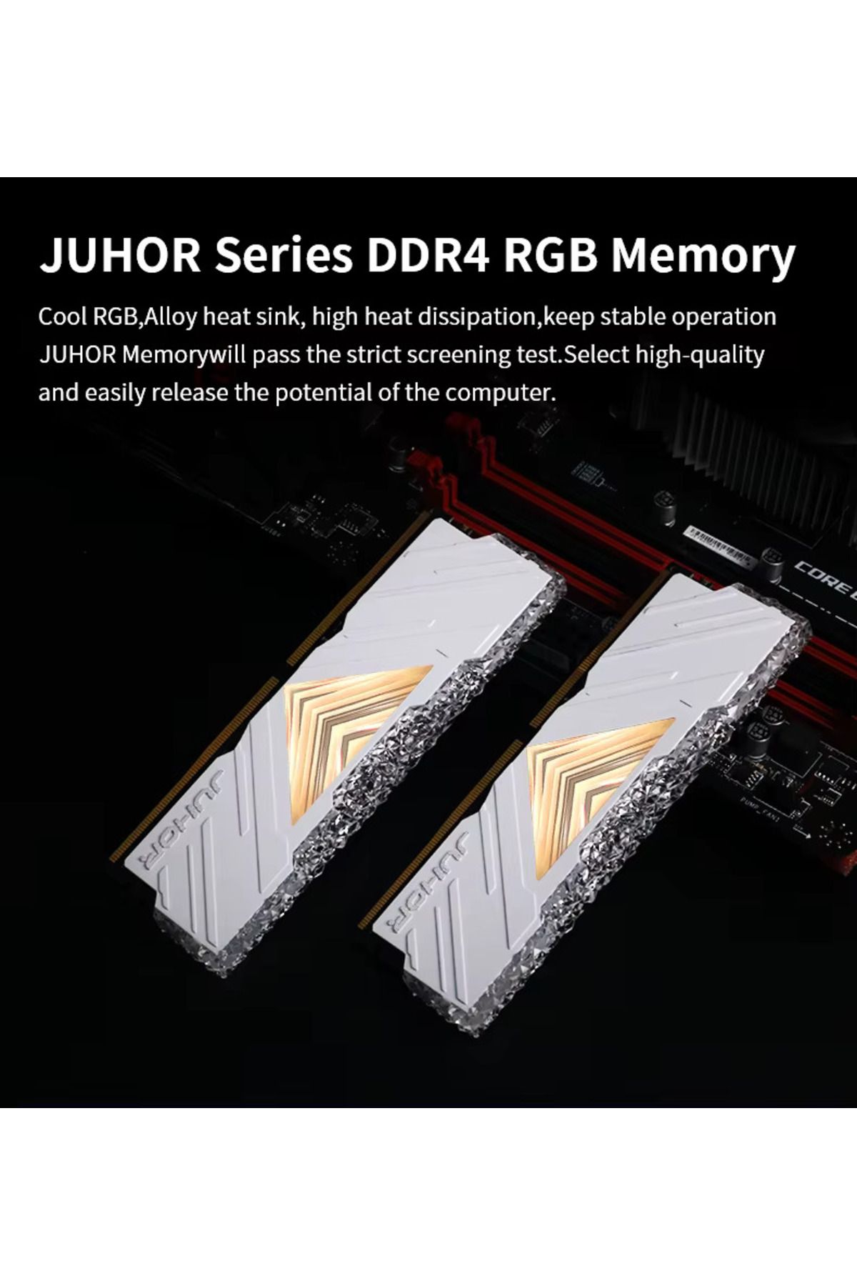 JUHOR-Cl 18 Rgb 2X16 32Gb Ddr4 3200Mhz White Cooler Ram. Crystal Cut Rgb Xmp Computer Ram 3