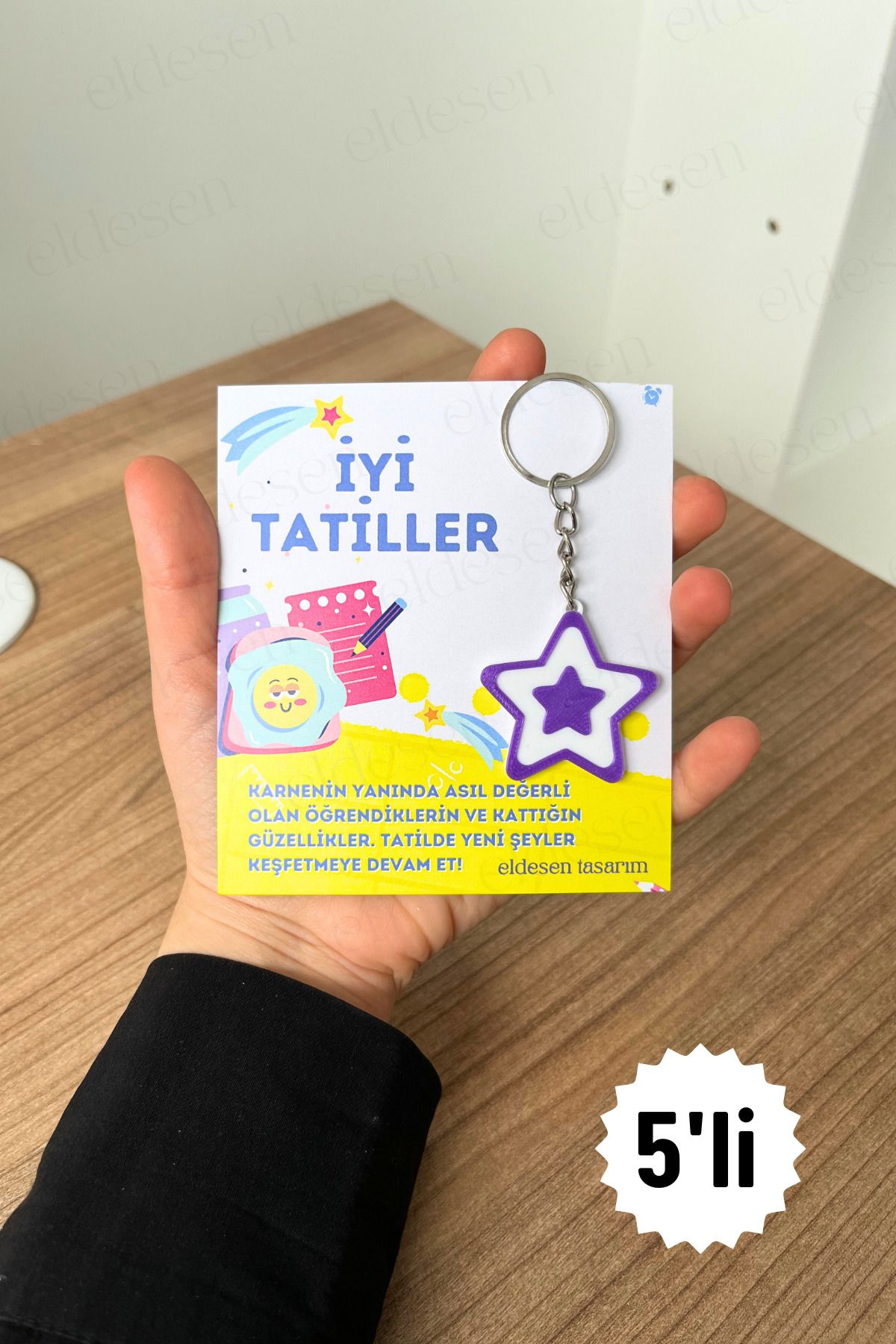 Eldesen Tasarım 5 Adet Anahtarlık Okul Mezuniyet Hediyesi Karne Hediyesi Doğum Günü Hediyesi