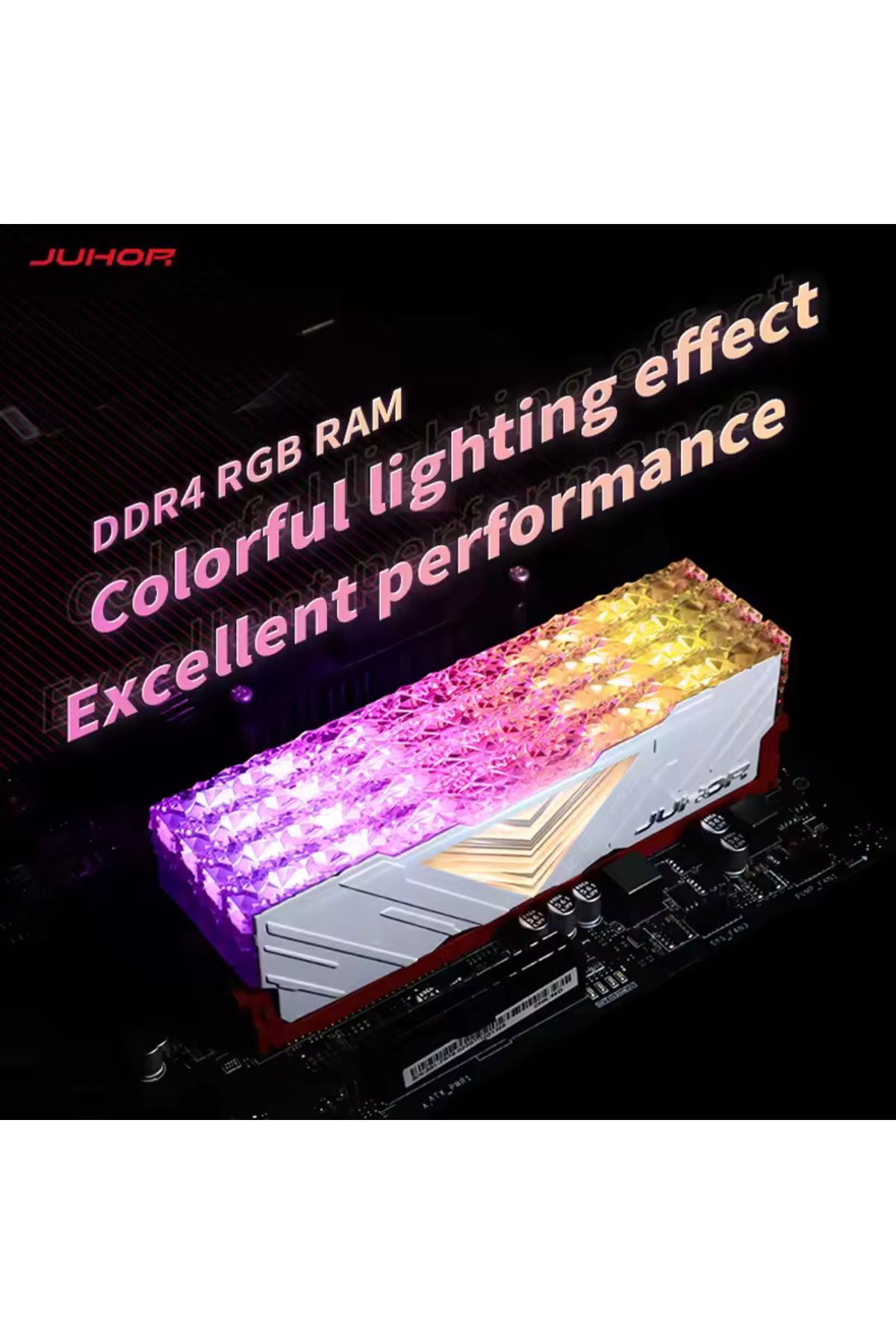 JUHOR-Cl 18 Rgb 2X16 32Gb Ddr4 3200Mhz White Cooler Ram. Crystal Cut Rgb Xmp Computer Ram 4