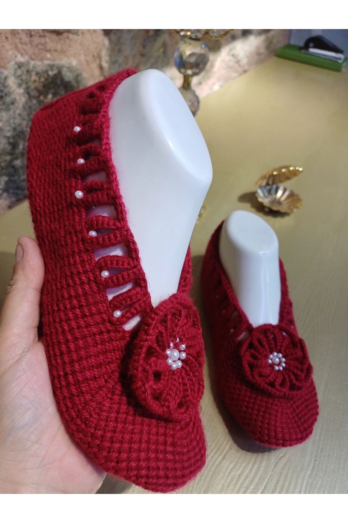 Butik El örgüsü çeyizlik patik