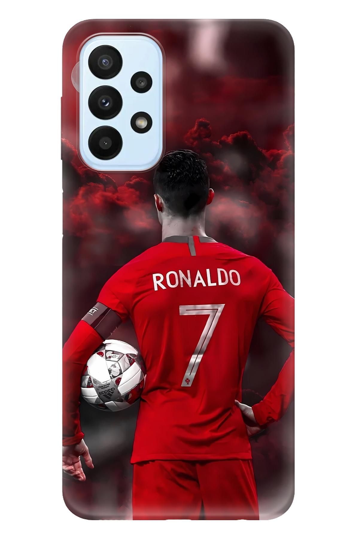 Lopard Samsung Galaxy A52S Koruma Kılıfı Covers 5 Ronaldo Kırmızı Tasarım Poster