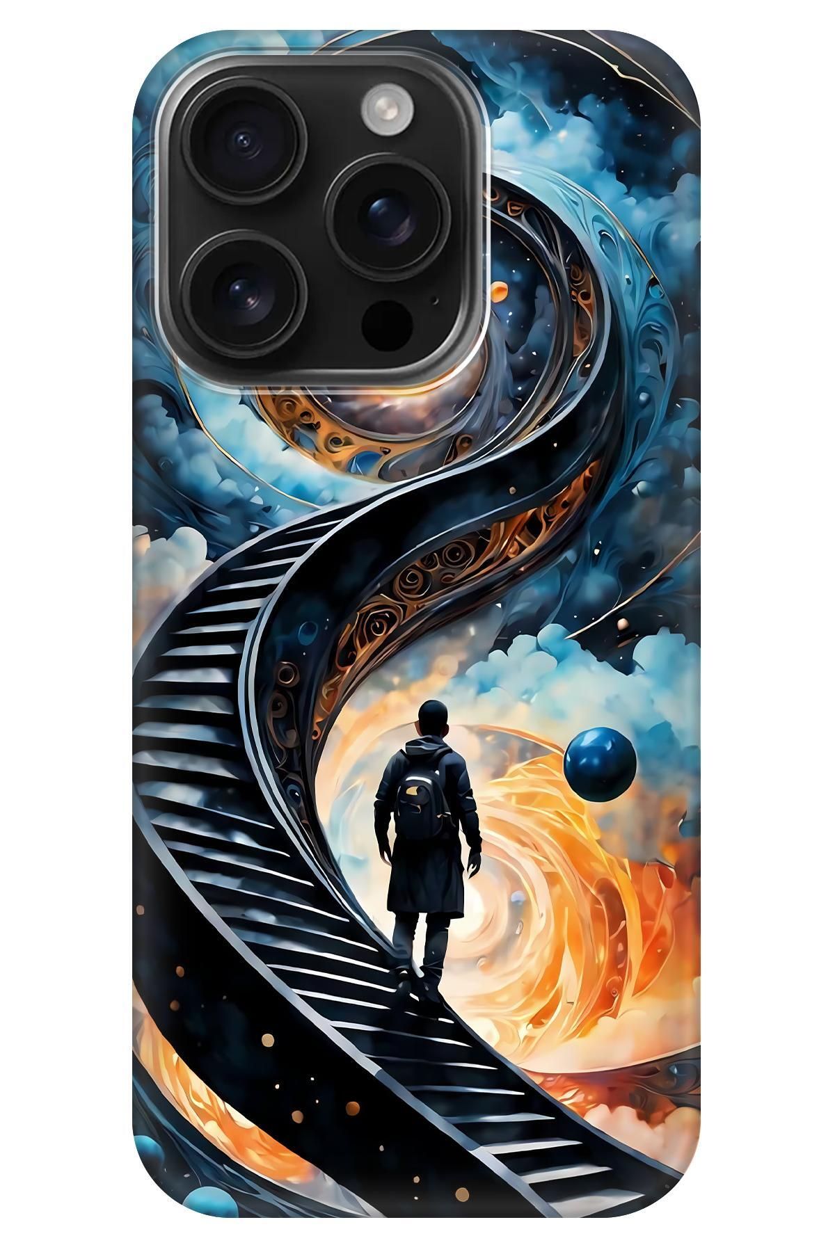 Lopard Apple iPhone 16 Pro Max Case Telefon Kılıfı Covers 31 Merdiven Mavi