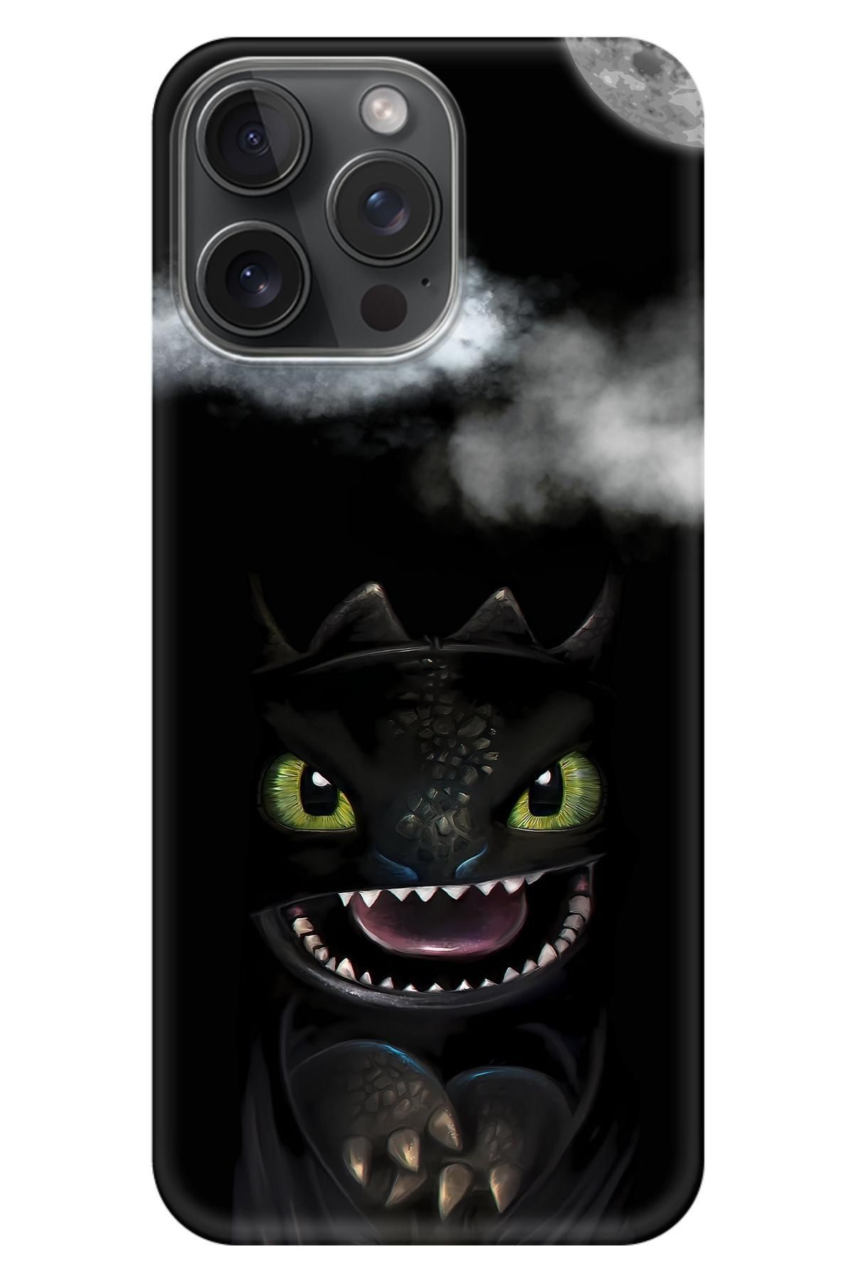 Lopard Apple iPhone 15 Pro Max Soft Kapak Covers 26 Ejderhanı Nasıl Eğitirsin Siyah