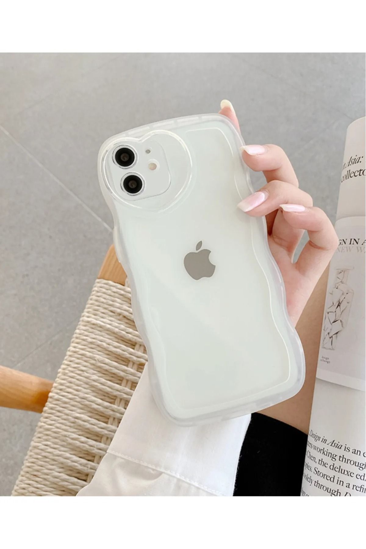 LUXKLAS iphone 11 kamera kalp detaylı darbeye karşı dayanıklı şeffaf kılıf