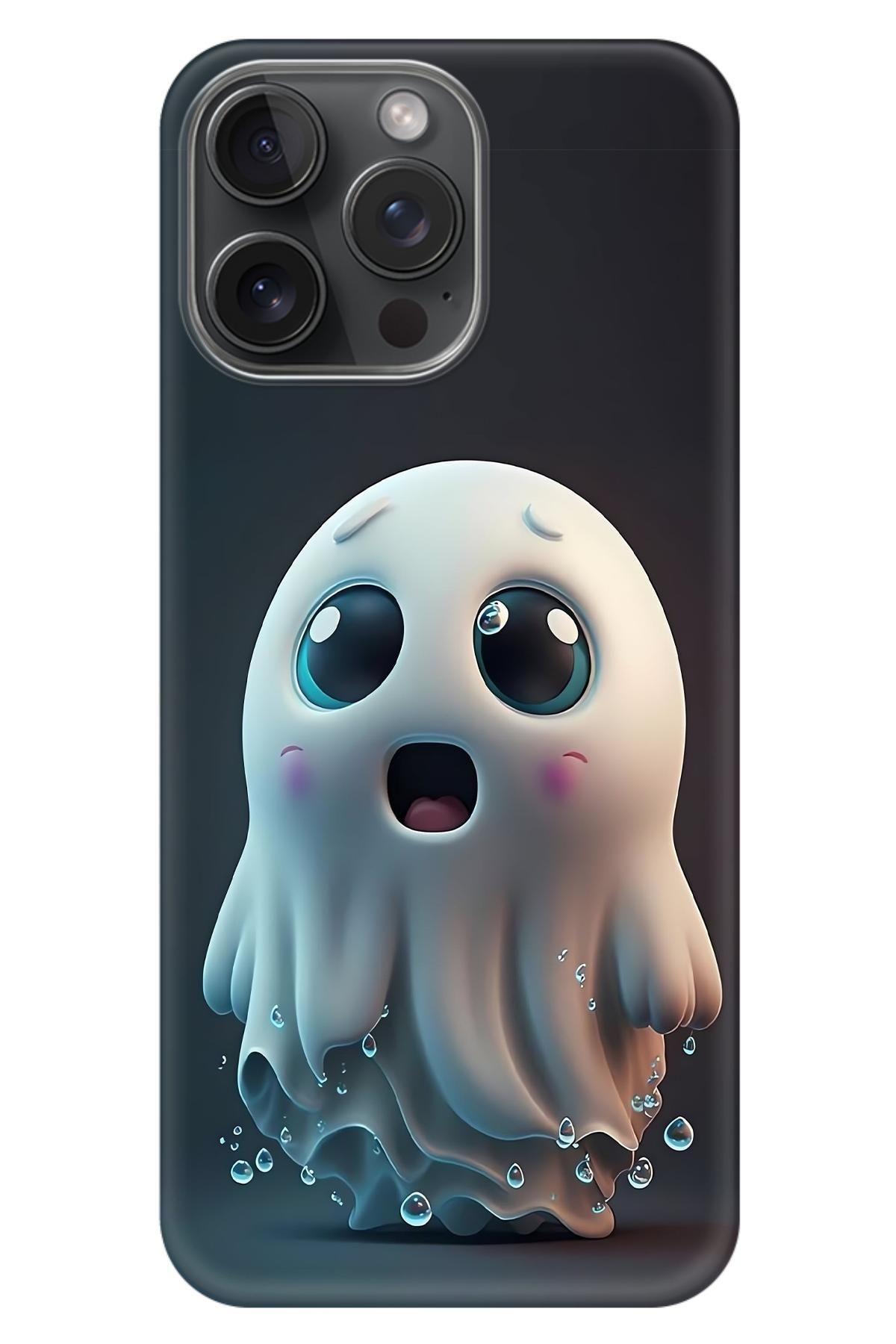 Lopard Apple iPhone 15 Pro Max Telefon Kabı Covers 23 Hayalet Wallpaper Siyah Beyaz
