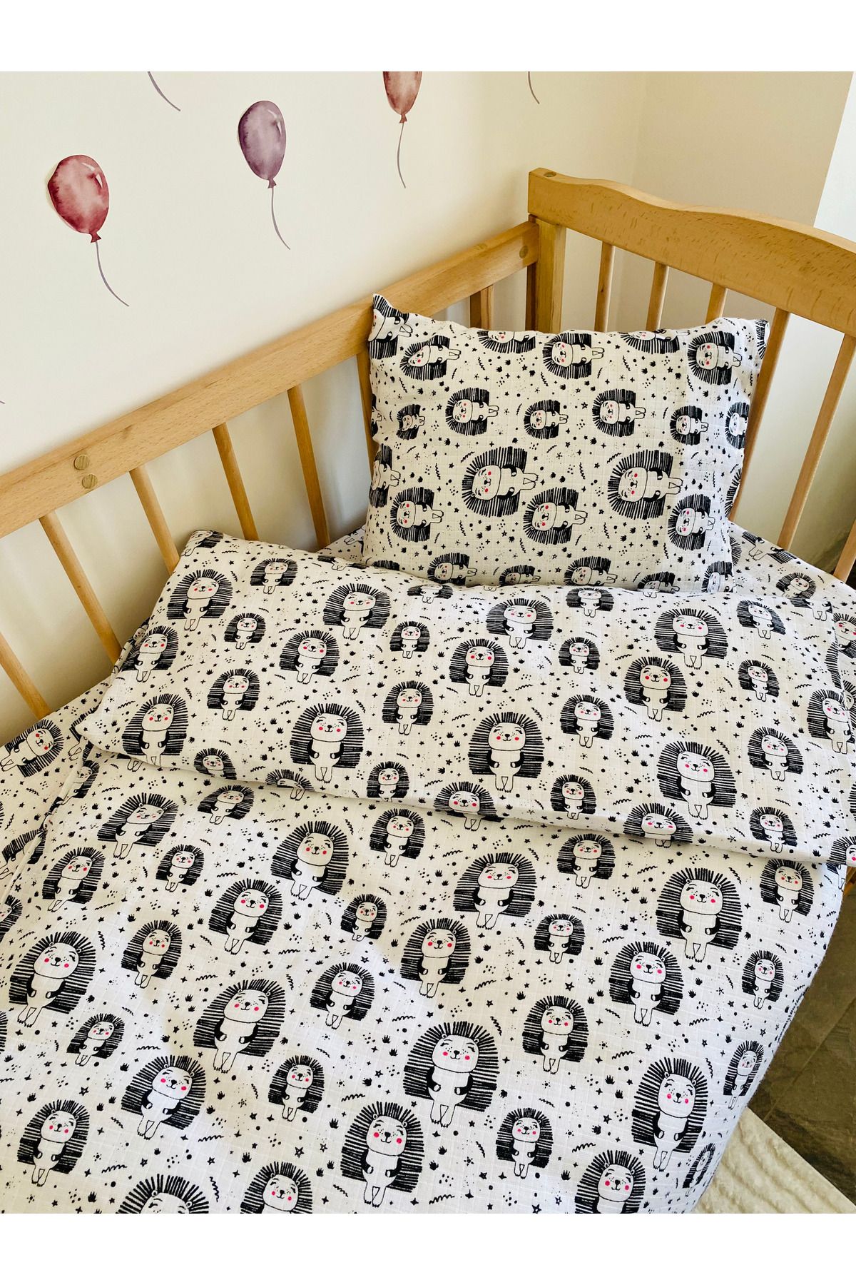 GLOYDEN Bebek Müslin Nevresim Takımı Kirpi 100x150