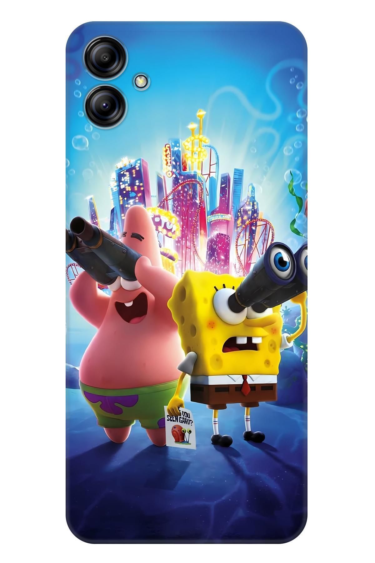 Lopard Samsung Galaxy A04E Parlak Kılıf Covers 18 Sünger Bob Duvar Kağıdı Sarı
