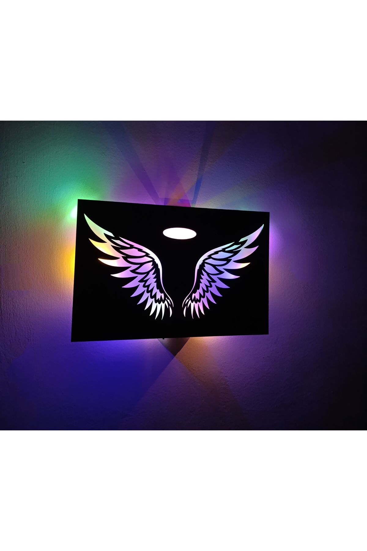 Murat Lazer Melek Kanadı Rgb Işıklı Tablo,Duvar Dekorasyonu
