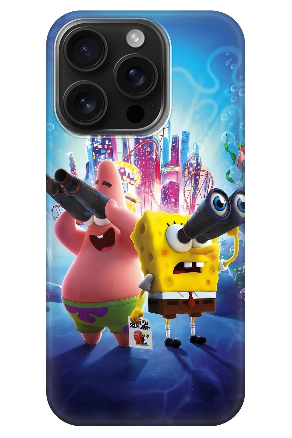 Lopard Apple iPhone 16 Pro Max Parlak Kılıf Covers 18 Sünger Bob Duvar Kağıdı Sarı