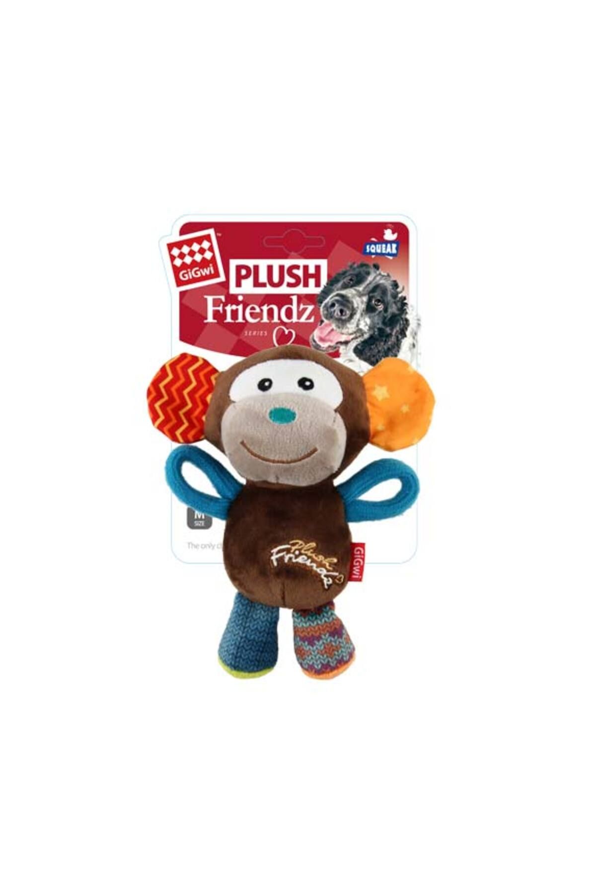 Gigwi-Plush Friendz Monkey Plush Dog Toy with Sound 16X8X8 cm 1
