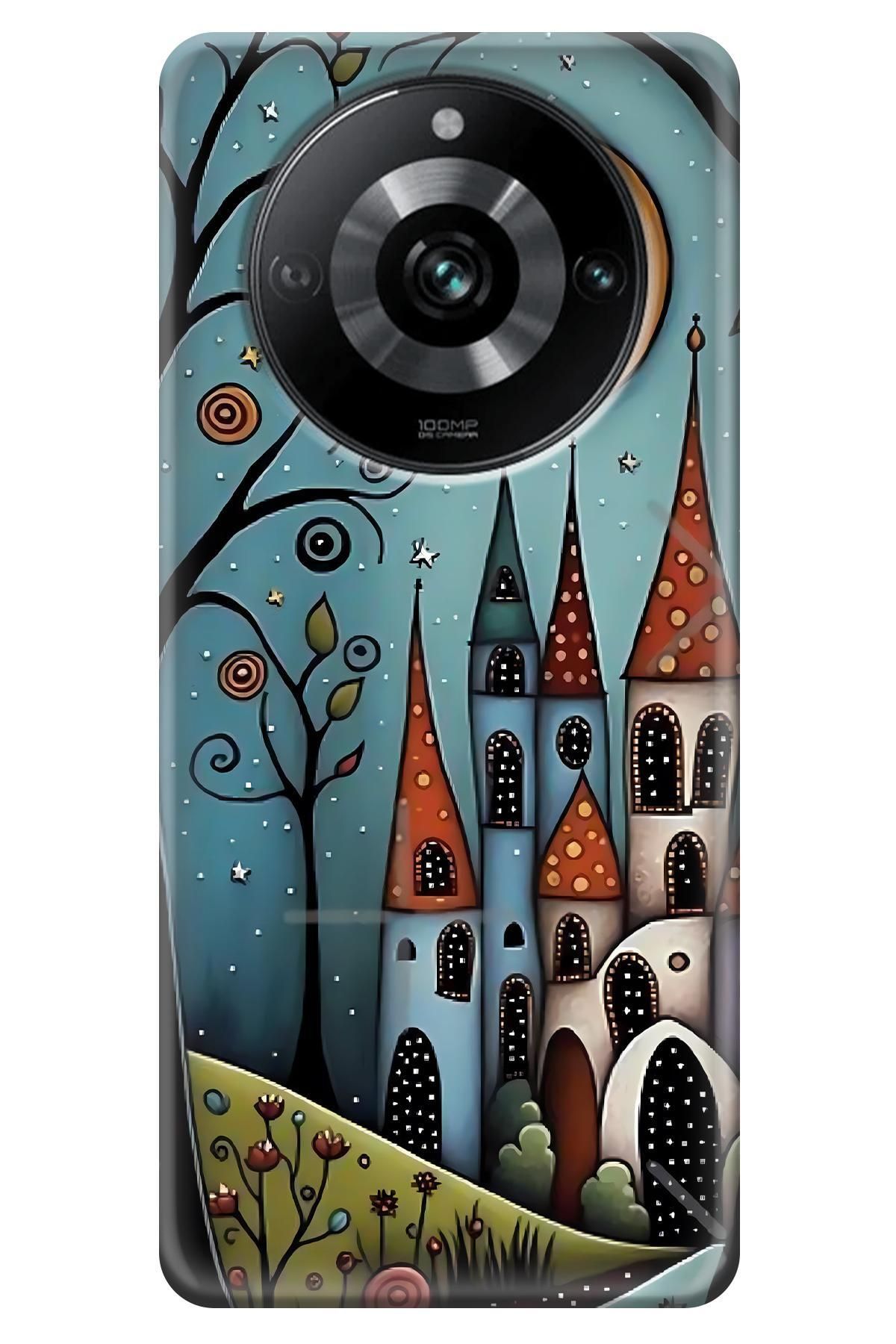 Lopard Realme 11 Pro Plus Baskılı Kılıf Covers 38 Şato Ağaçlar Sanat