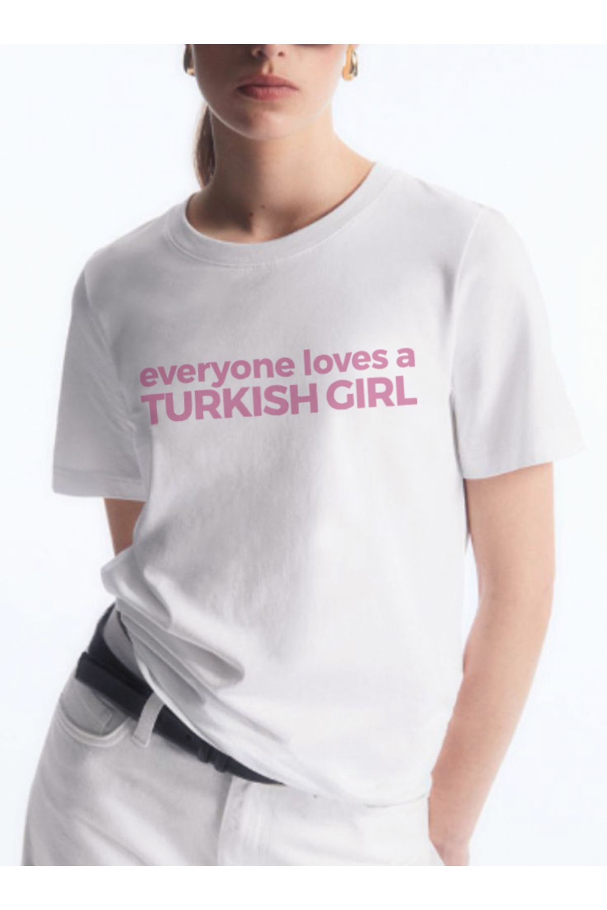 Disante Turkish Girl Baskılı Bisiklet Yaka Basic Trend Kadın T-shirt