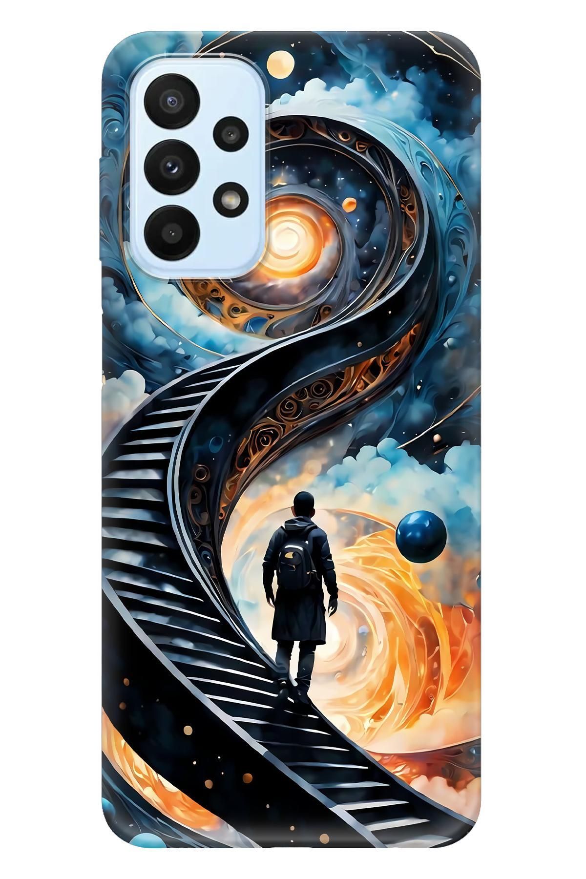 Lopard Samsung Galaxy A52 Case Telefon Kılıfı Covers 31 Merdiven Mavi