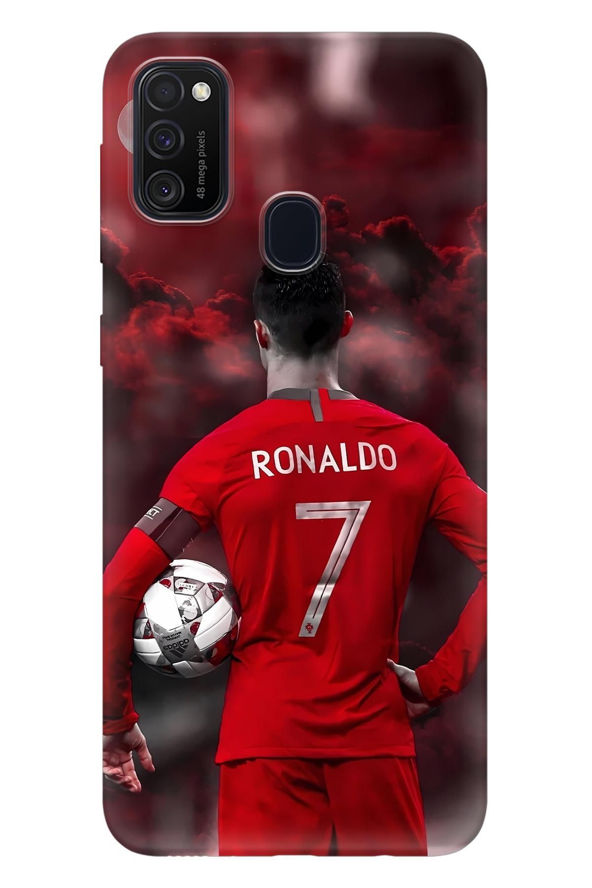 Lopard Samsung Galaxy M30S Koruma Kılıfı Covers 5 Ronaldo Kırmızı Tasarım Poster