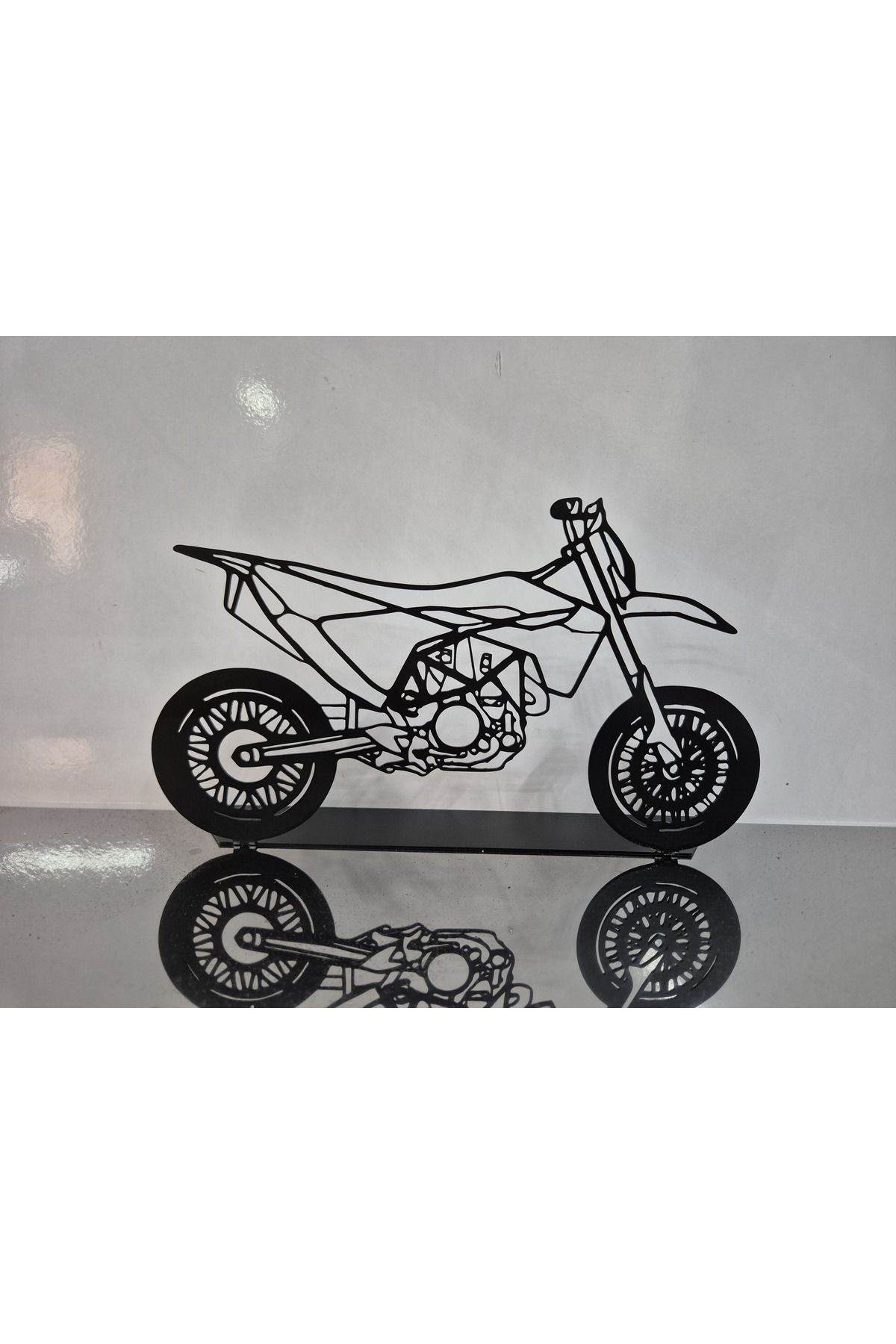Lazer Motif Husqvarna Supermoto 701 Motosiklet Masaüstü Dekorasyon Metal Sac
