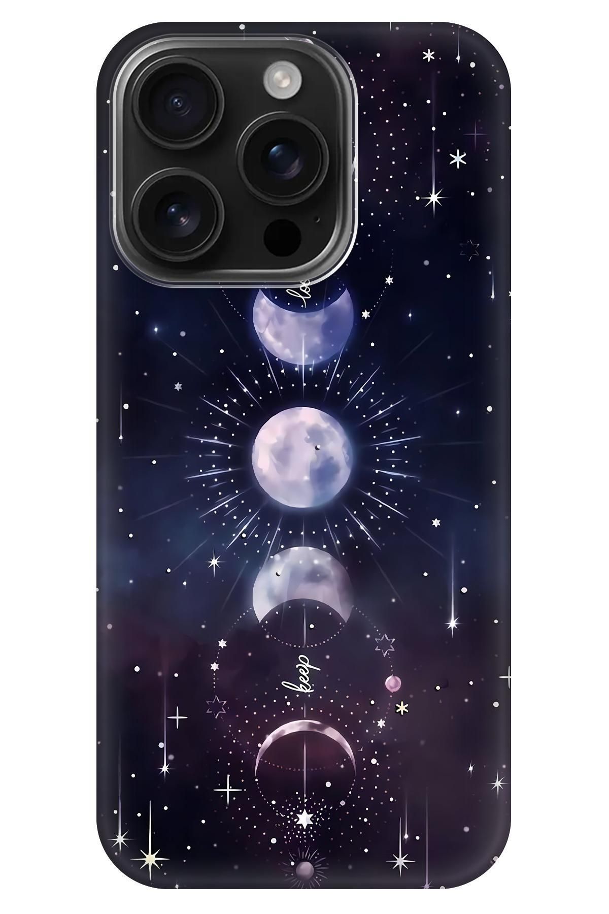 Lopard Apple iPhone 16 Pro Max Renkli Kılıf Covers 50 Mistik Astroloji Lacivert