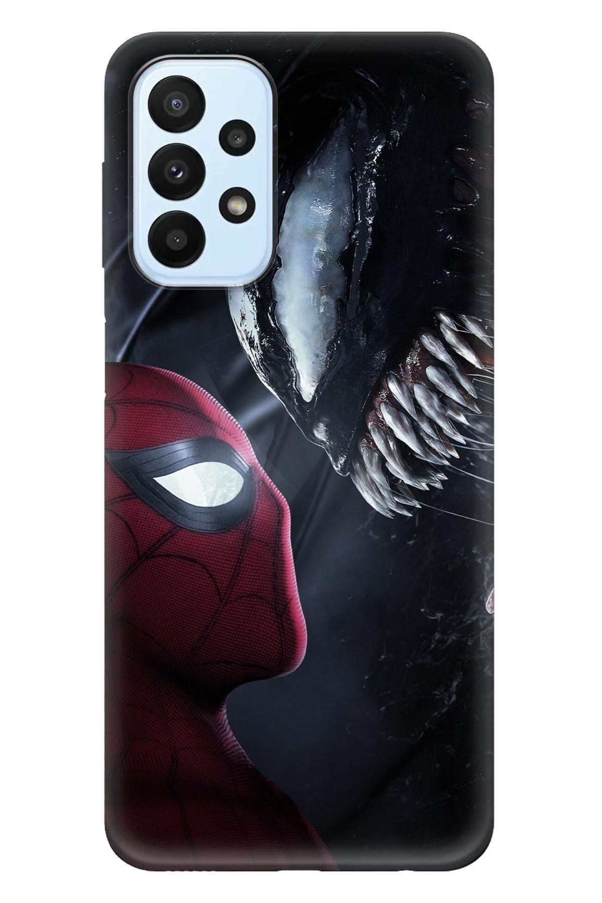 Lopard Samsung Galaxy A52S Soyulmayan Kılıf Covers 25 Venom Örümcek Adam Siyah Kırmızı