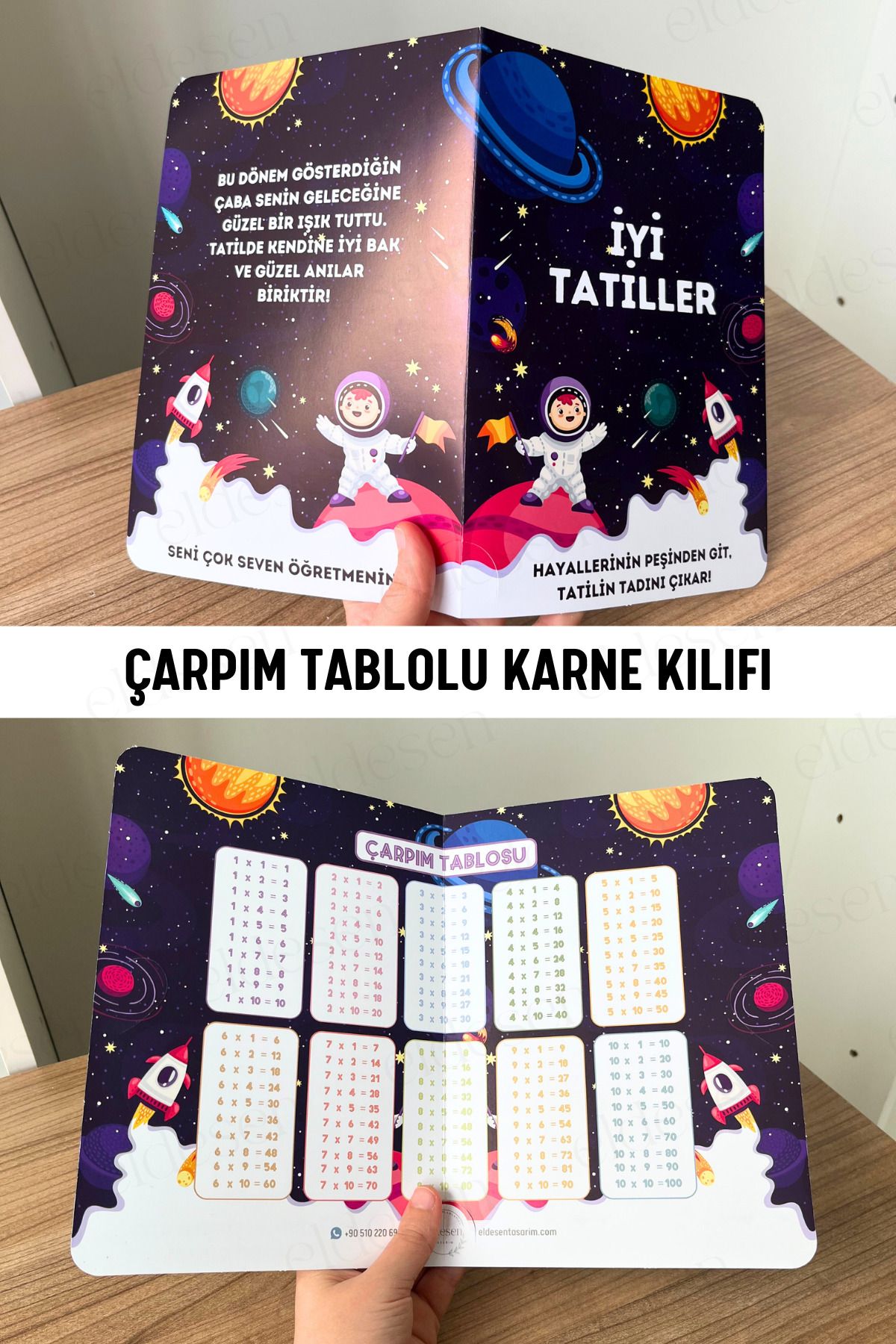 Eldesen Tasarım 1 Adet Karne Kılıfı 23x33cm Okul Mezuniyet Hediyesi Karne Hediyesi
