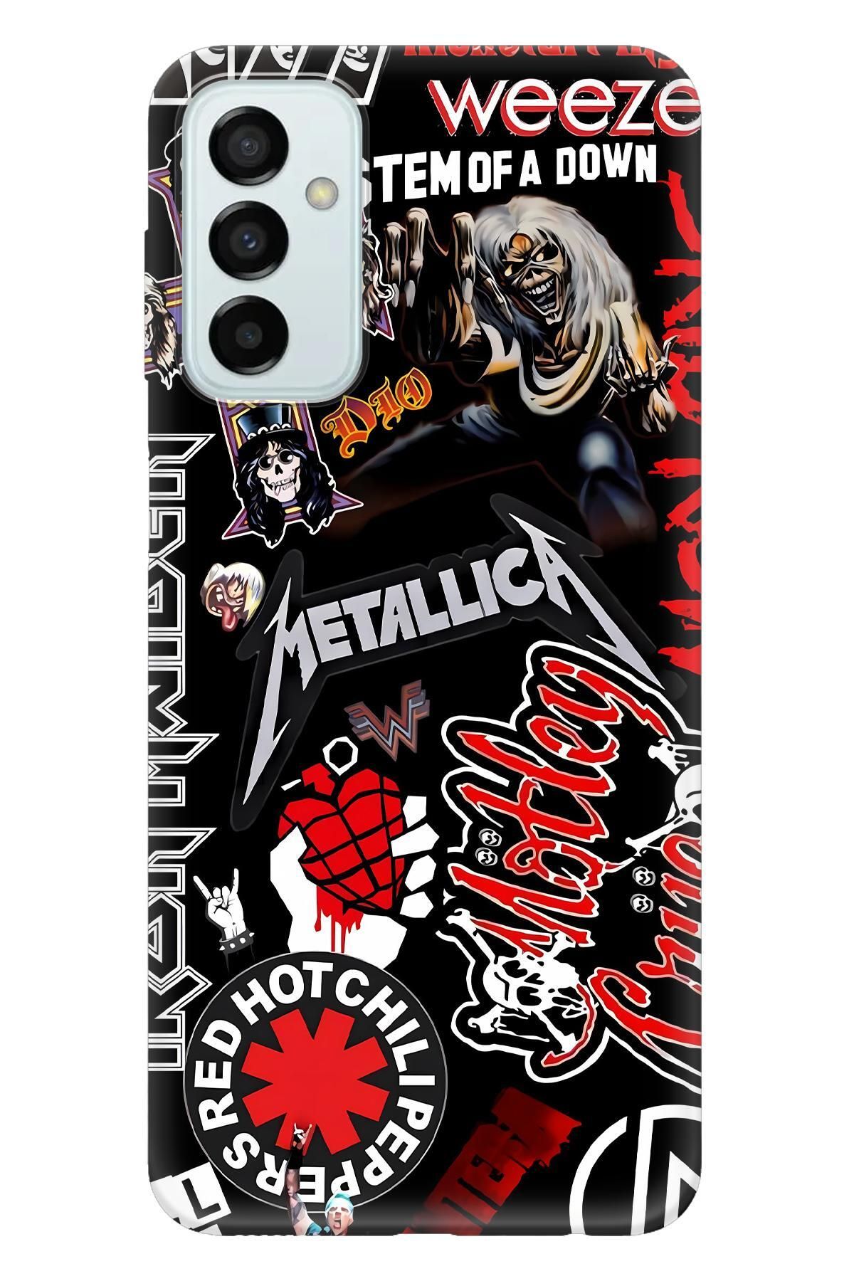 Lopard Samsung Galaxy M52 Cover Kılıf Covers 44 Metallica Iron Maiden Kiss