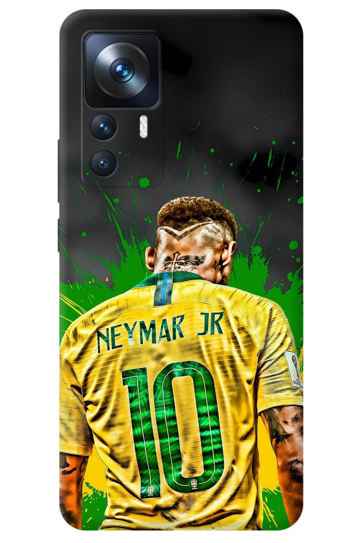 Lopard Xiaomi Mi 12T Pro Desenli Kılıf Covers 7 Neymar JR 10 Sarı Yeşil