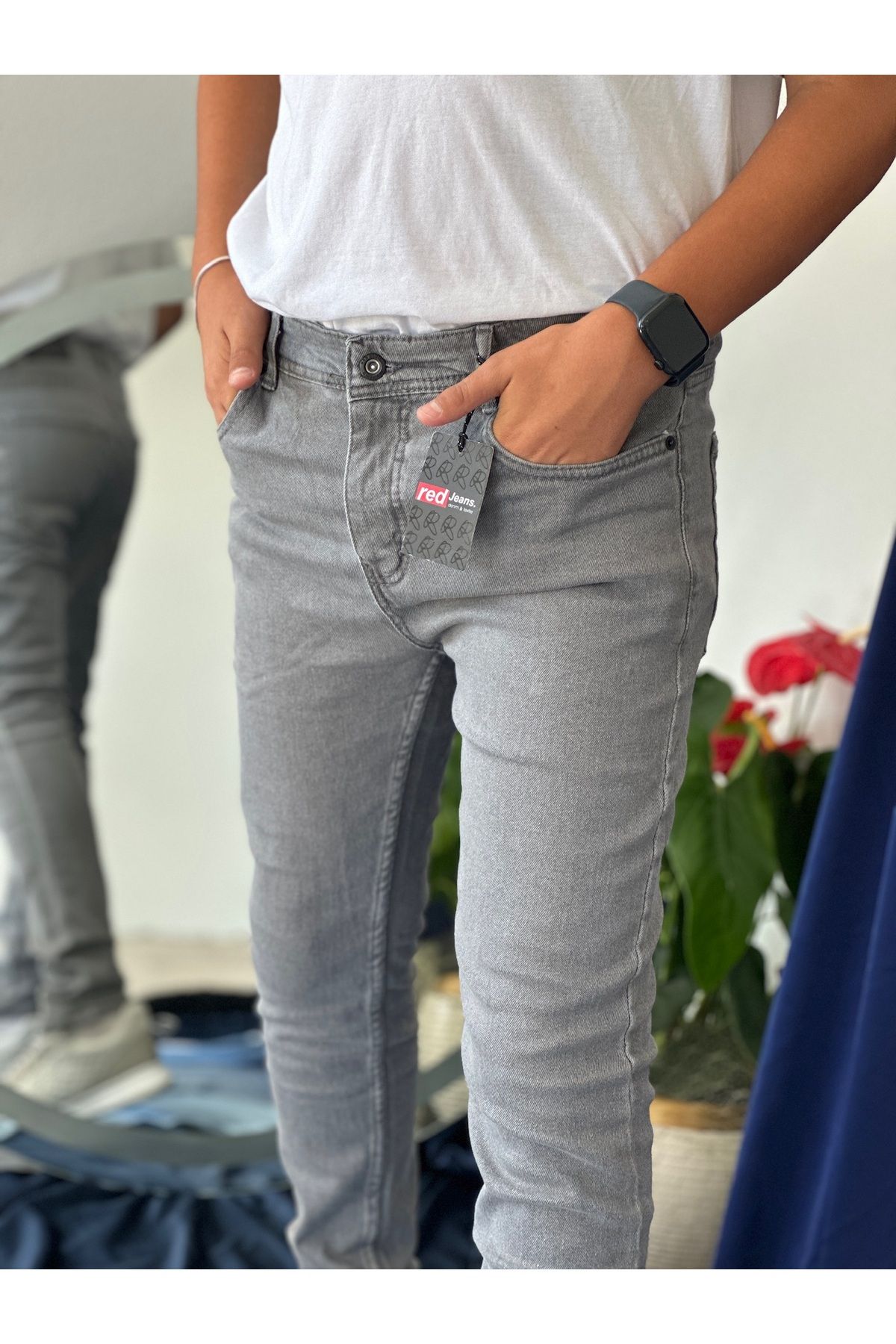 REDJEANS GİYİM ERKEK GRİ SKİNNY DENİM JEANS