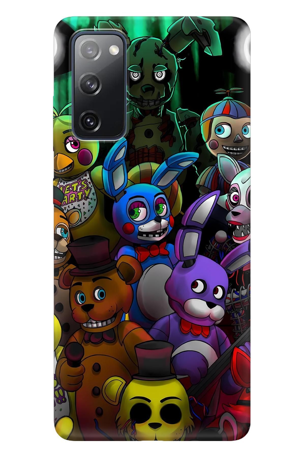 Lopard Samsung Galaxy S20 Tam Koruma Kılıf Covers 19 Five Nights at Freddy's Mor Sarı
