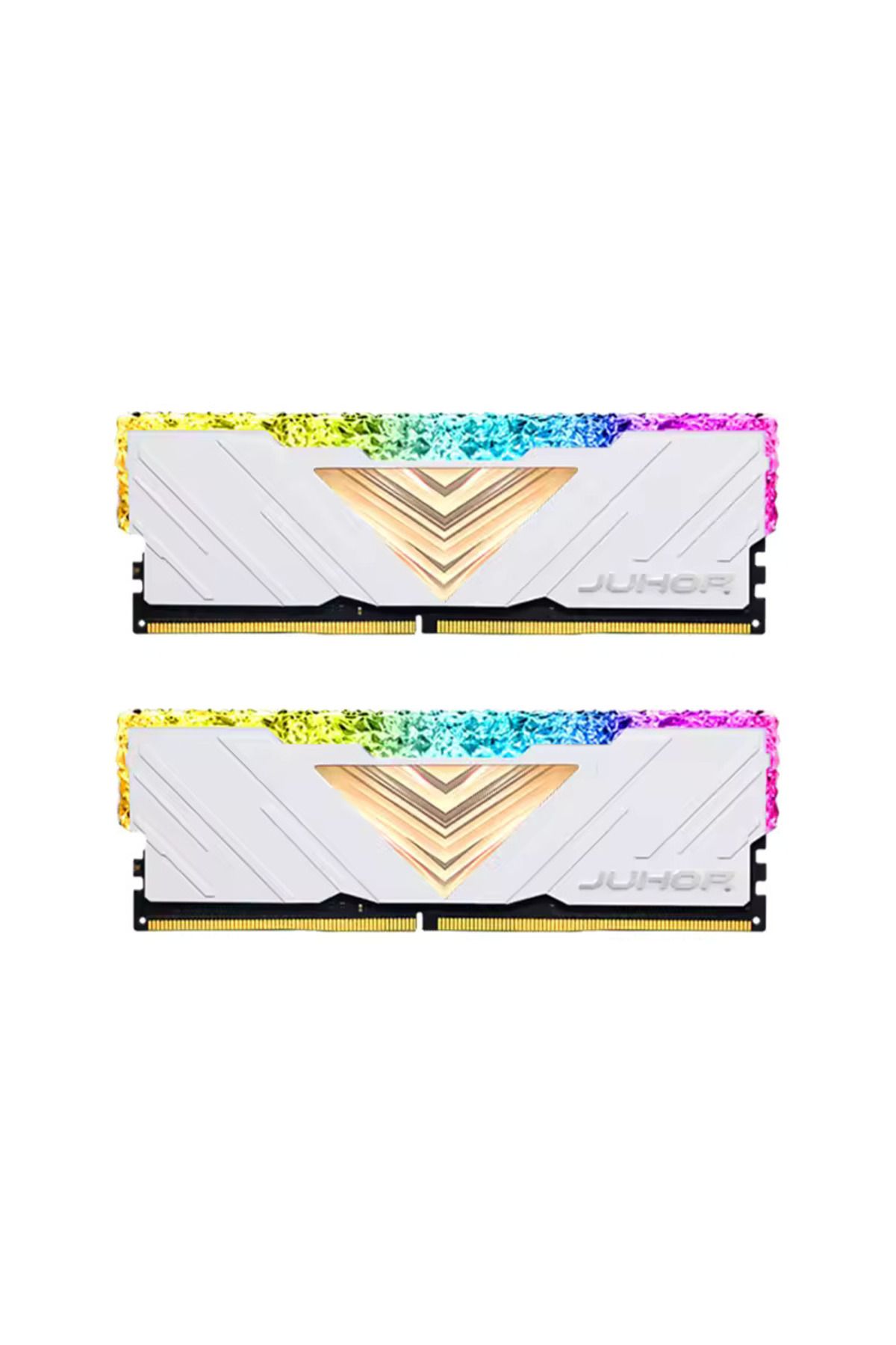 JUHOR-2X8 16Gb Ddr4 3200Mhz Cl 18 Rgb White Cooler Ram. Crystal Cut Rgb Xmp Computer Ram 2