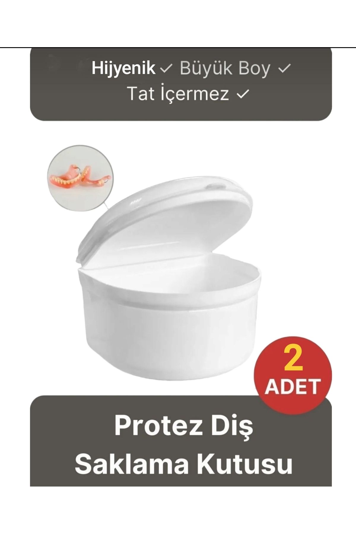 Vulli Protez Diş Saklama Kabı - 2 adet