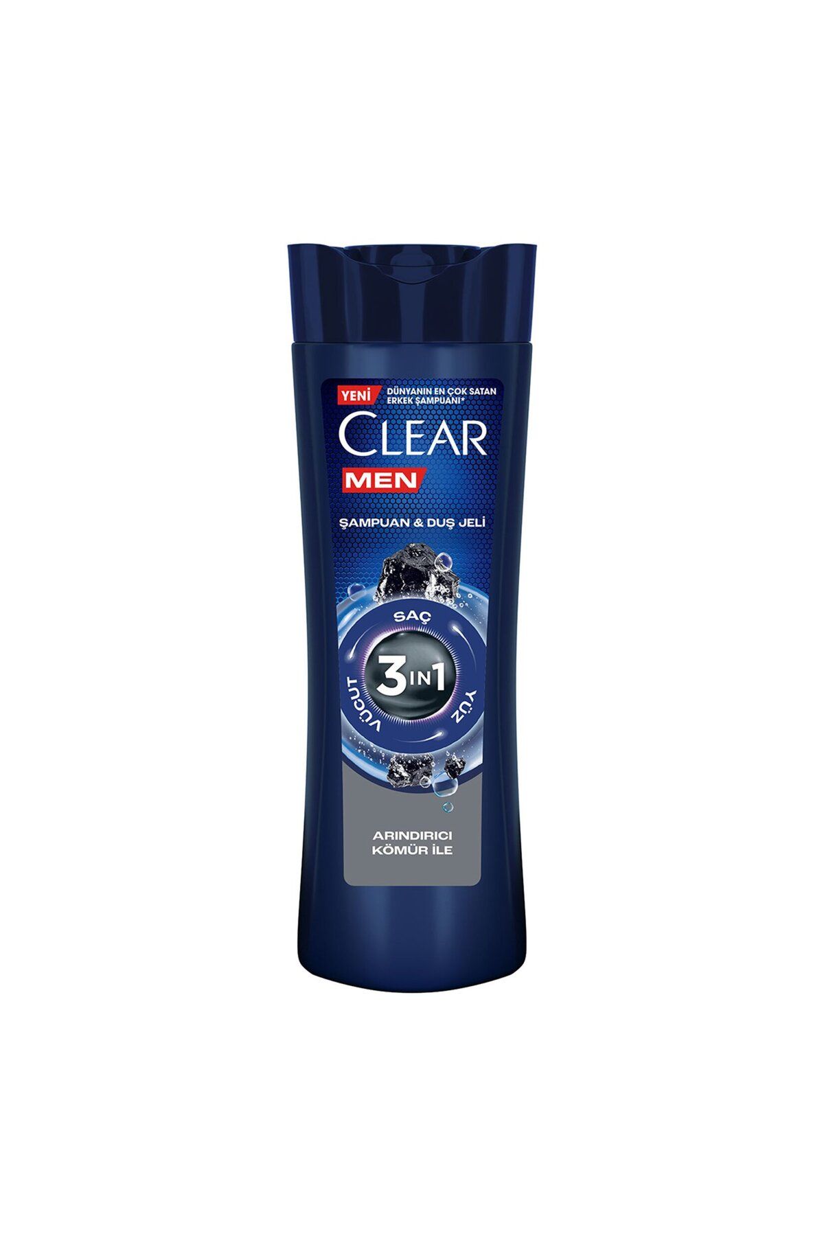 MATMEL Clear Men 3 in 1 Şampuan & Duş Jeli Arındırıcı Kömür Saç Yüz Vücut İçin 350 ml