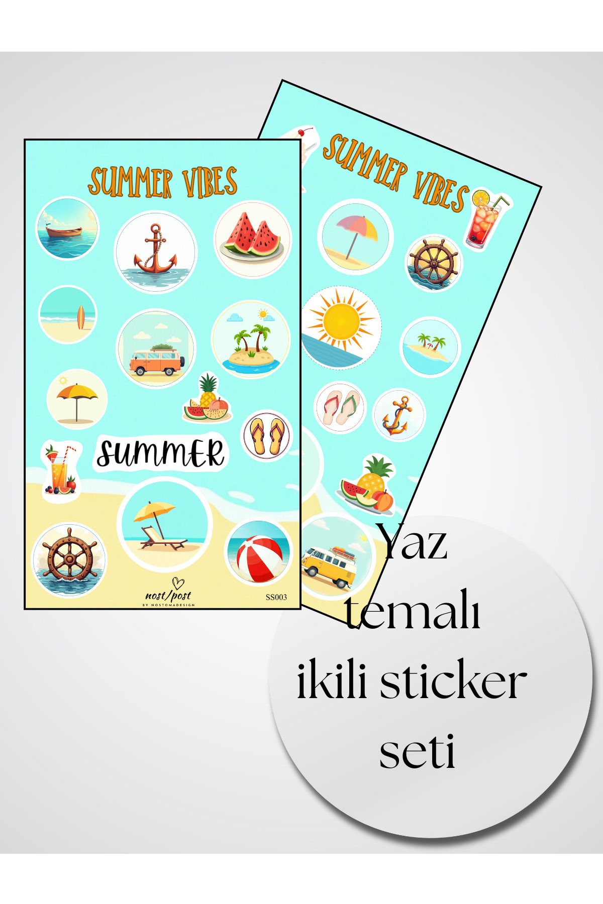 nostpost nost/post Bullet Journal Sticker Yaz Temalı Sticker-Summer Vibes