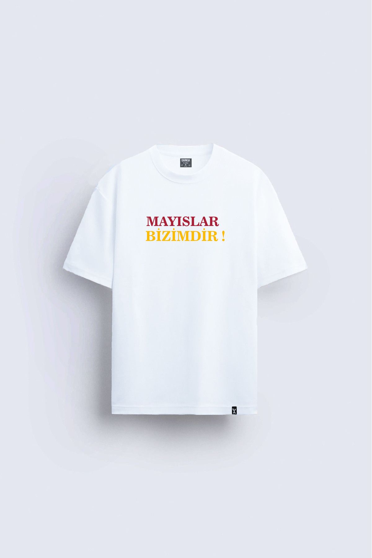 Darkia Mayıslar Bizimdir Baskılı Bisiklet Yaka Beyaz Tişört T-shirt