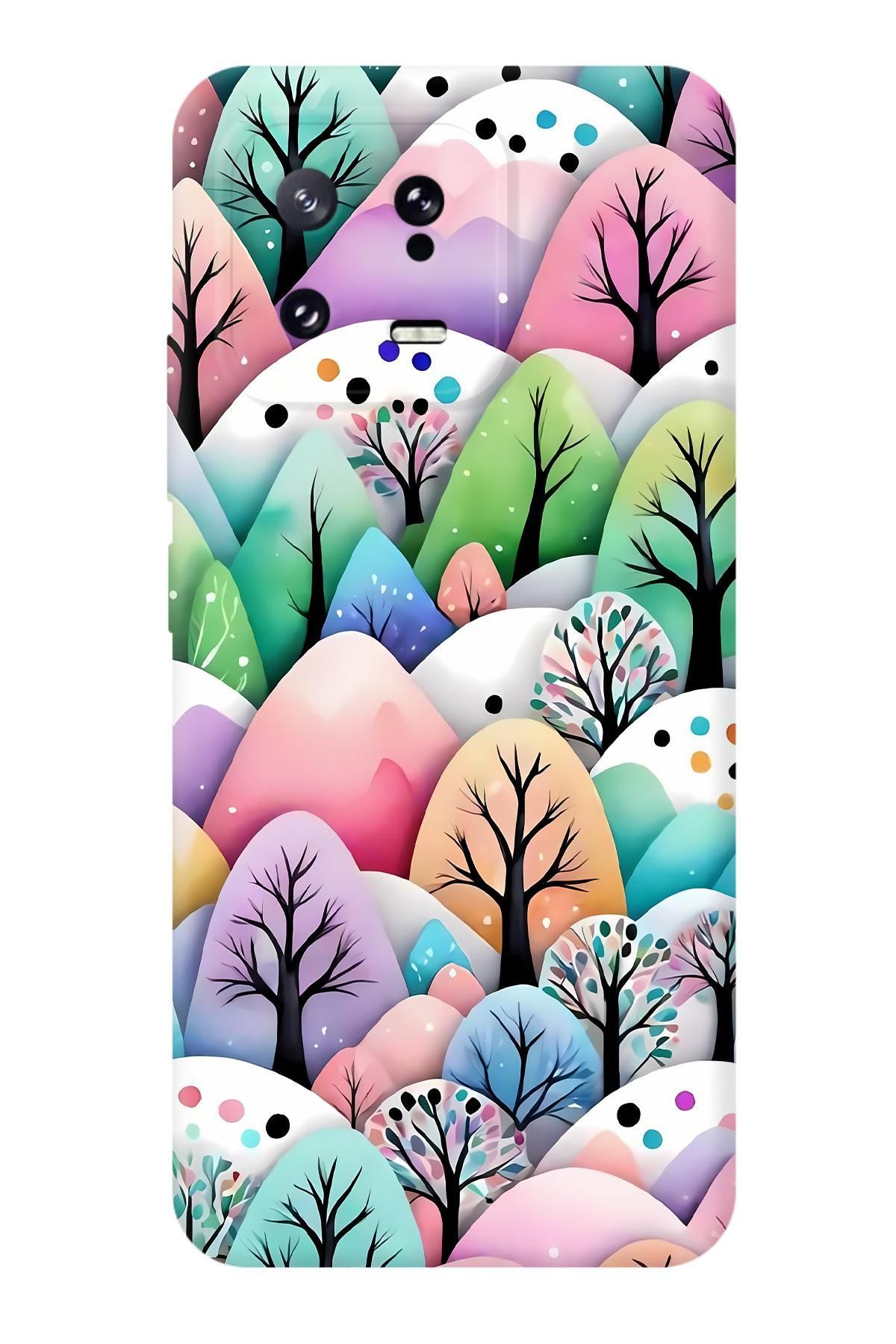 Lopard Xiaomi Mi 13 UV Kılıf Covers 39 Pastel Çiçekli Ağaçlar