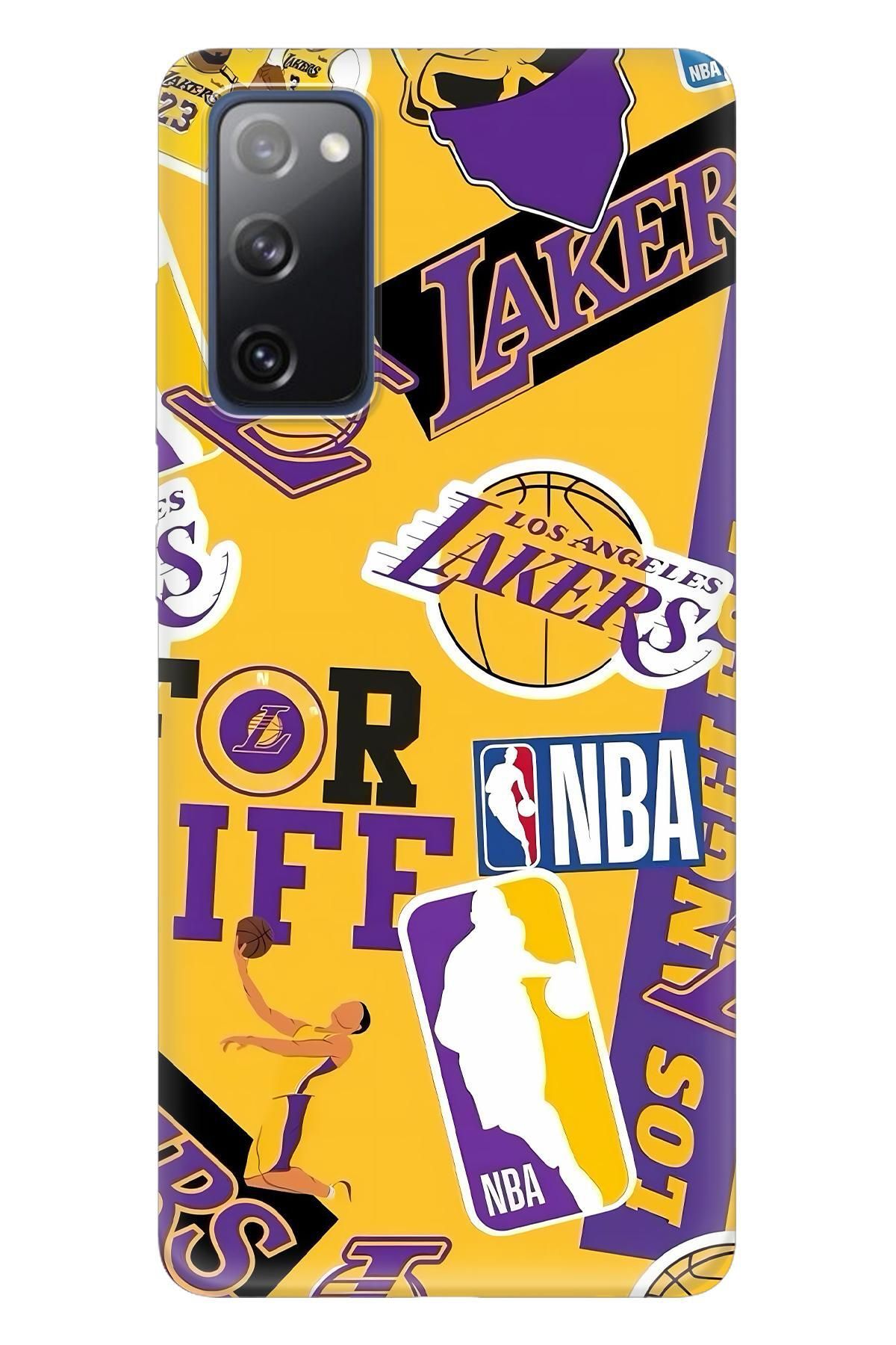 Lopard Samsung Galaxy S20 Fe Hediyelik Kılıf Covers 16 Dlo Lakers Wallpaper Forma Sarı Mor