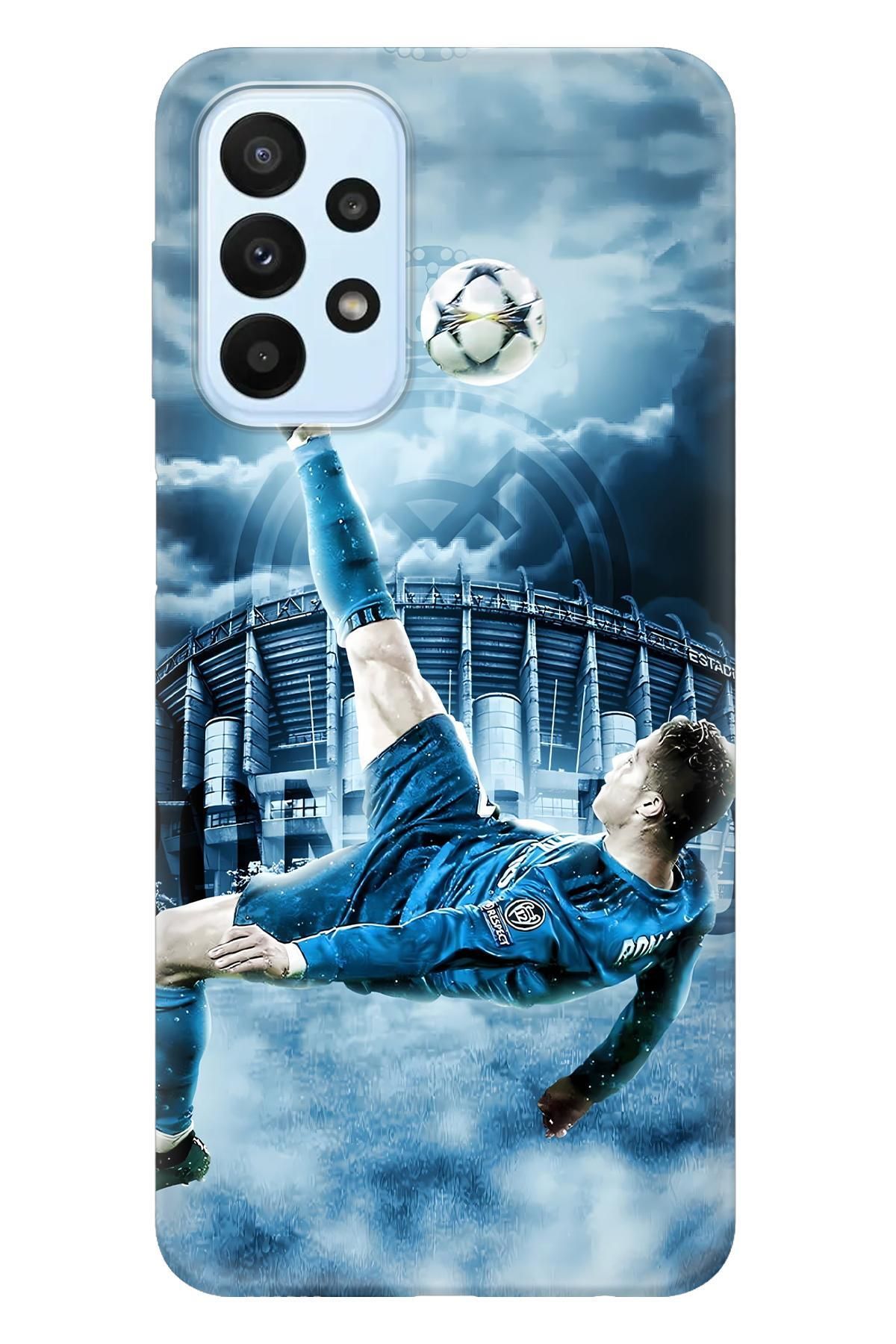 Lopard Samsung Galaxy A53 5G T-max Silikon Kılıf Covers 4 Ronaldo Rövaşata Açık Mavi
