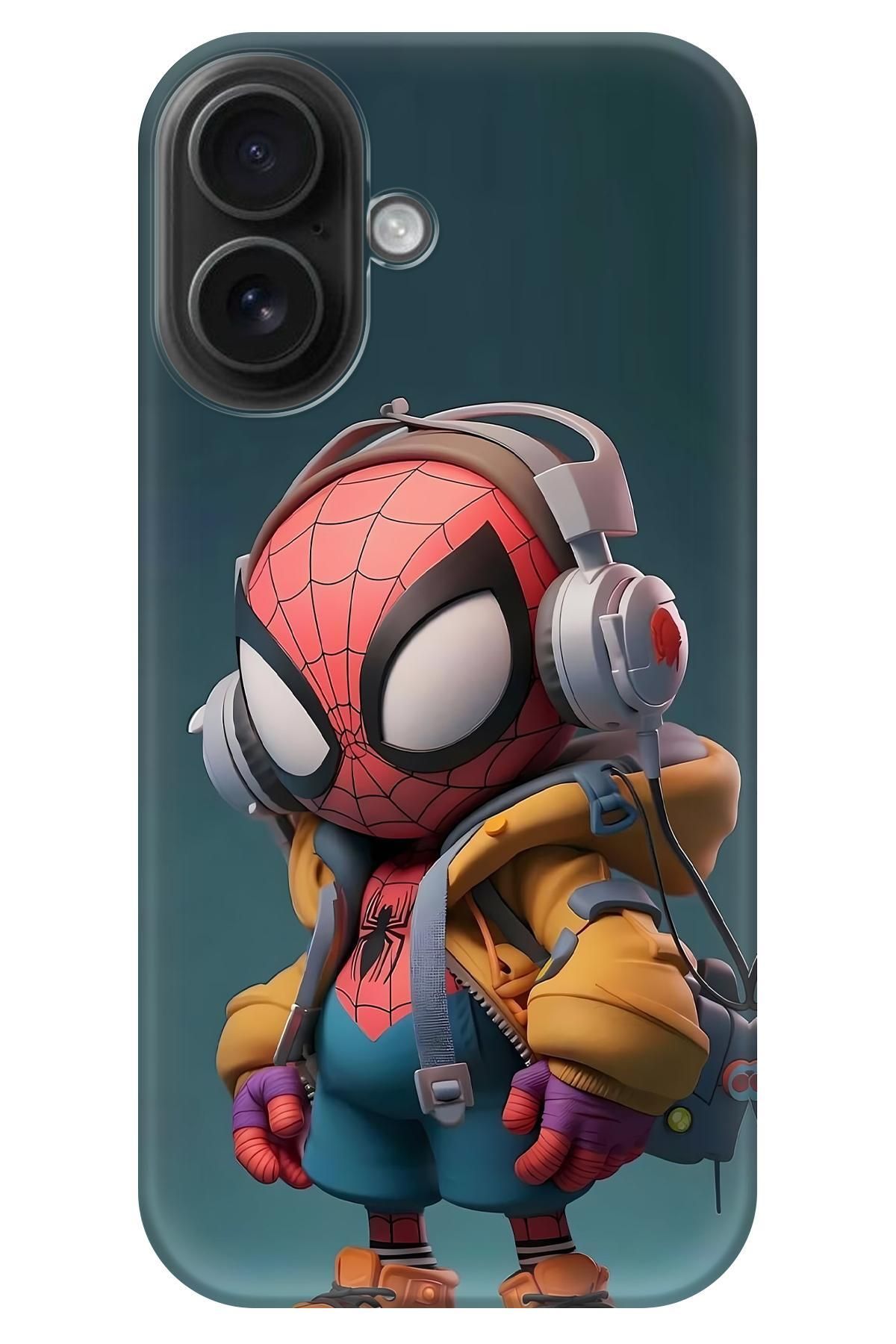 Lopard Apple iPhone 16 Plus Darbe Önleyici Kapak Covers 21 Spiderman Hediyelik Kırmızı Yeşil