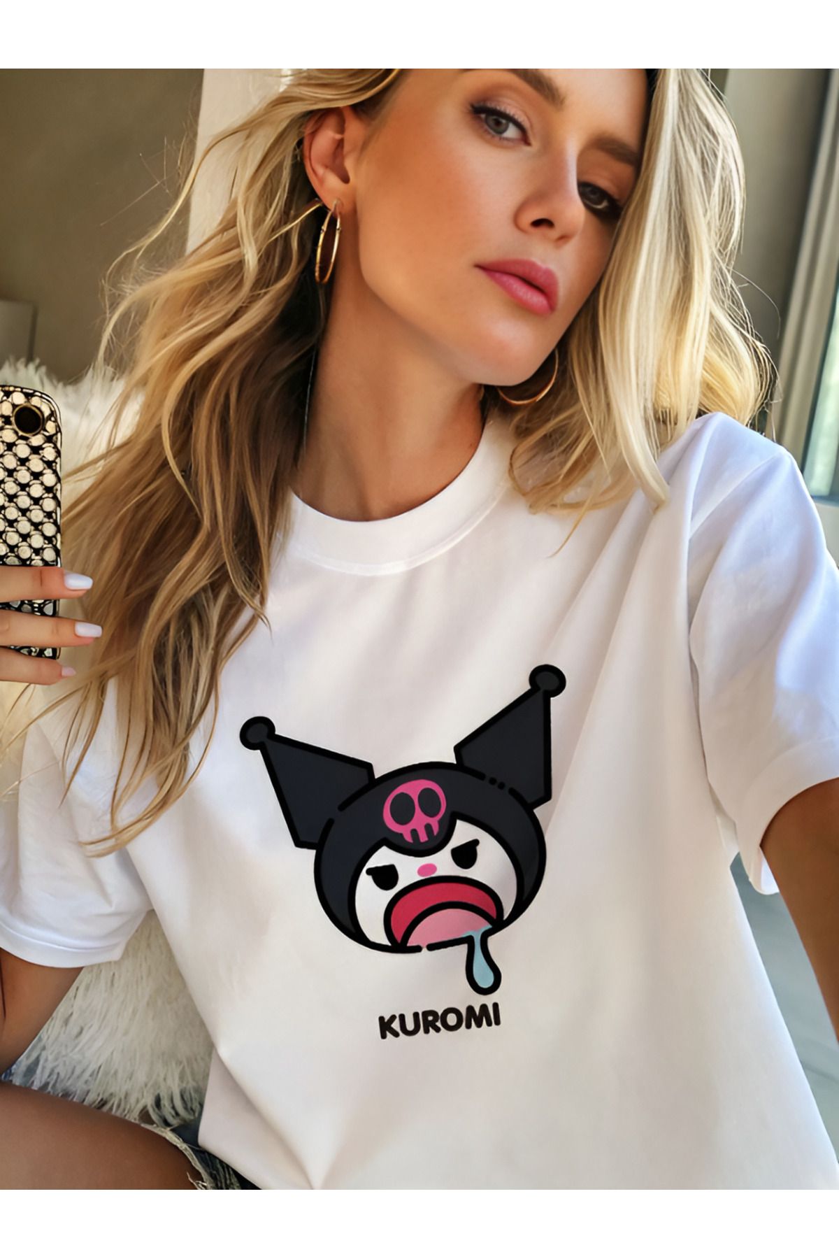 meday Clothing Unisex Beyaz Baskılı Organik Pamuk Oversize Kesim Kısa Kollu T-shirt