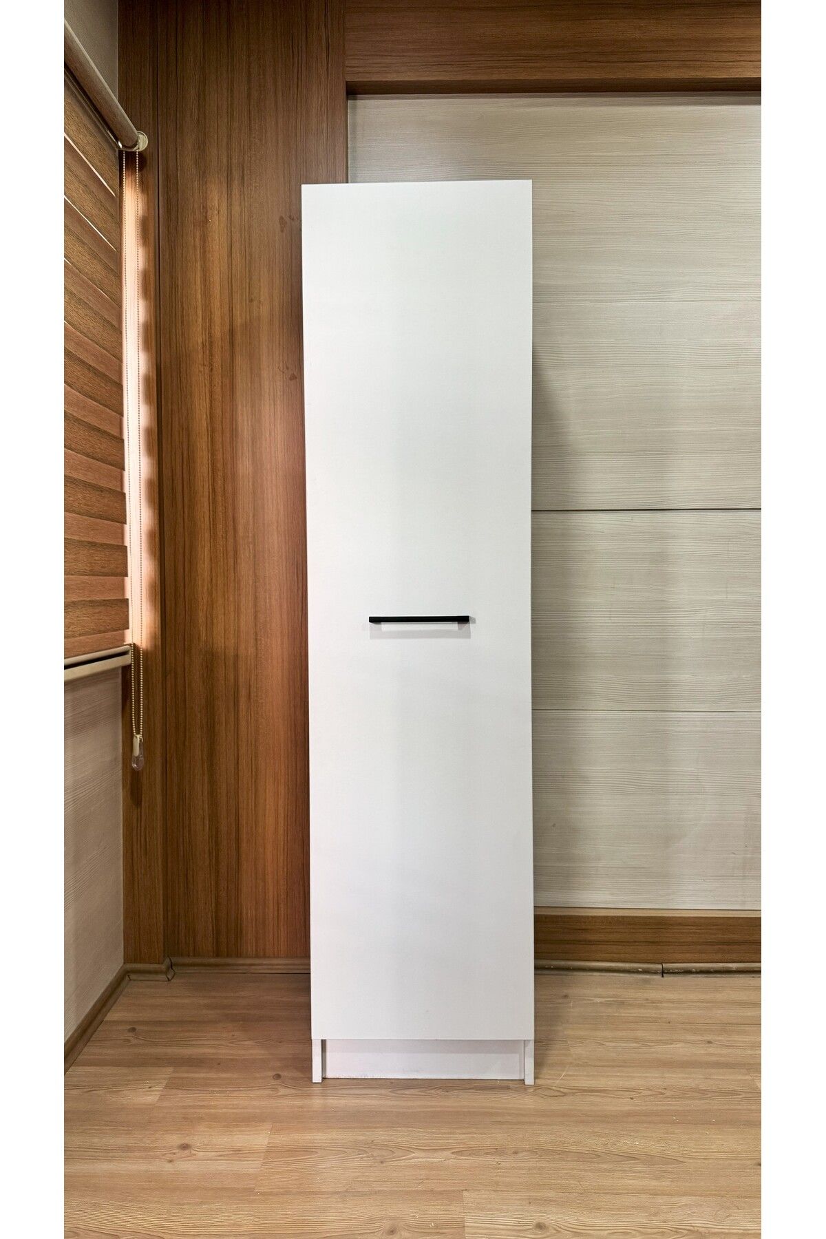 wode studio - Ladik - Beyaz Tek Kapaklı Gardırop 180-45-45 Cm (ÇİFT YÖNLÜ KAPAK)