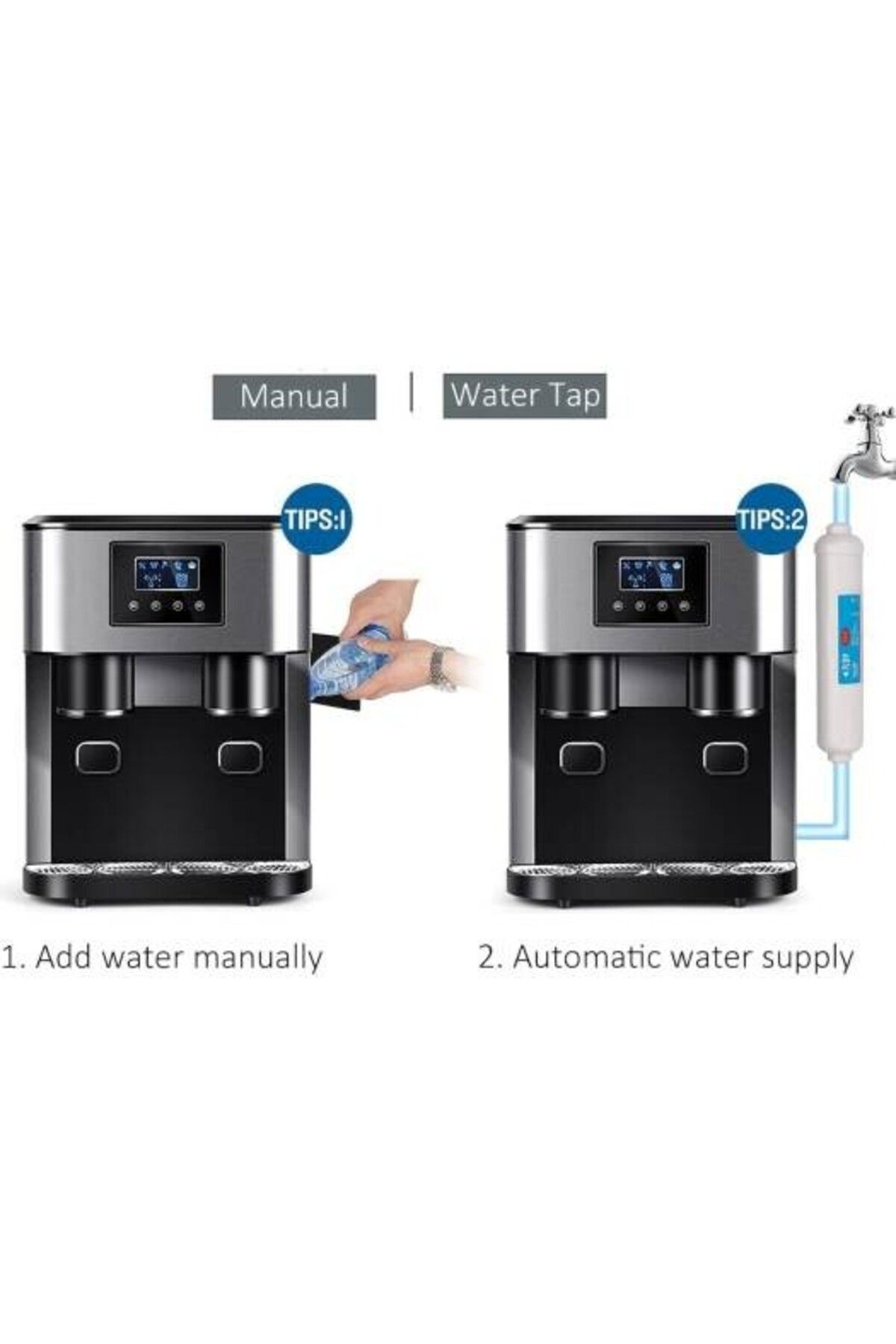 Generic-3 in 1 Ice Maker Machine Fast Ice Crushed Ice Cold Water Dispenser 18KG 24H for Home Office Party 3