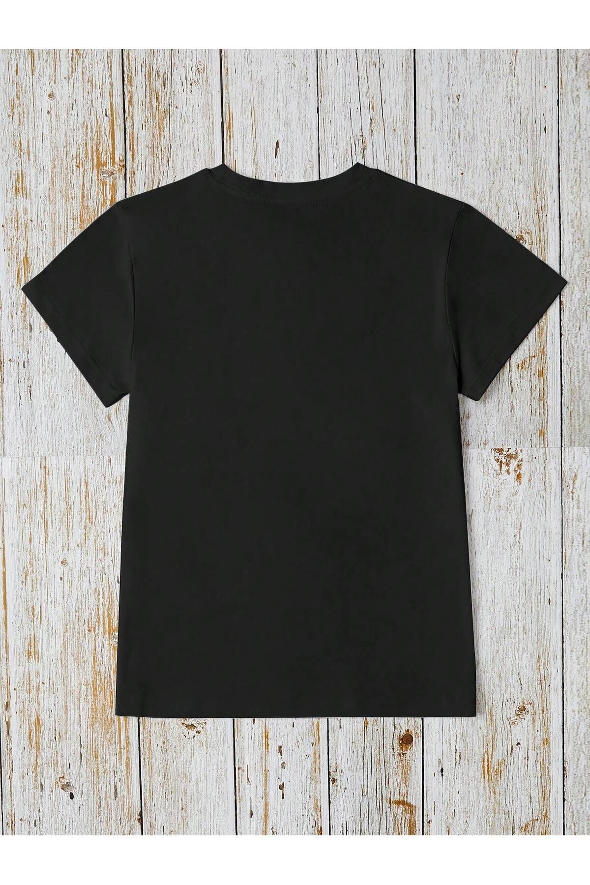 EVIus Oversize Kurdele Kitap Baskılı Bisiklet Yaka T-Shirt