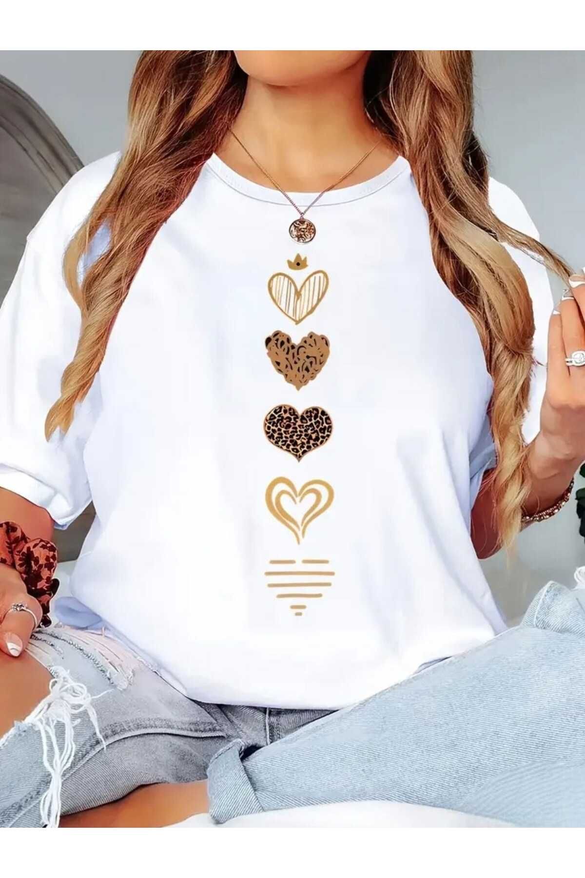 TekTarzz Unisex Taç Kalpli Baskı Tasarımlı Trend Tshirt