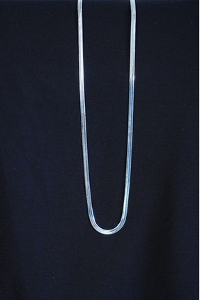 Lisinya İtalyan Model 4 mm Gümüş Renk Paslanmaz Çelik Kolye 45 cm - Lisinya