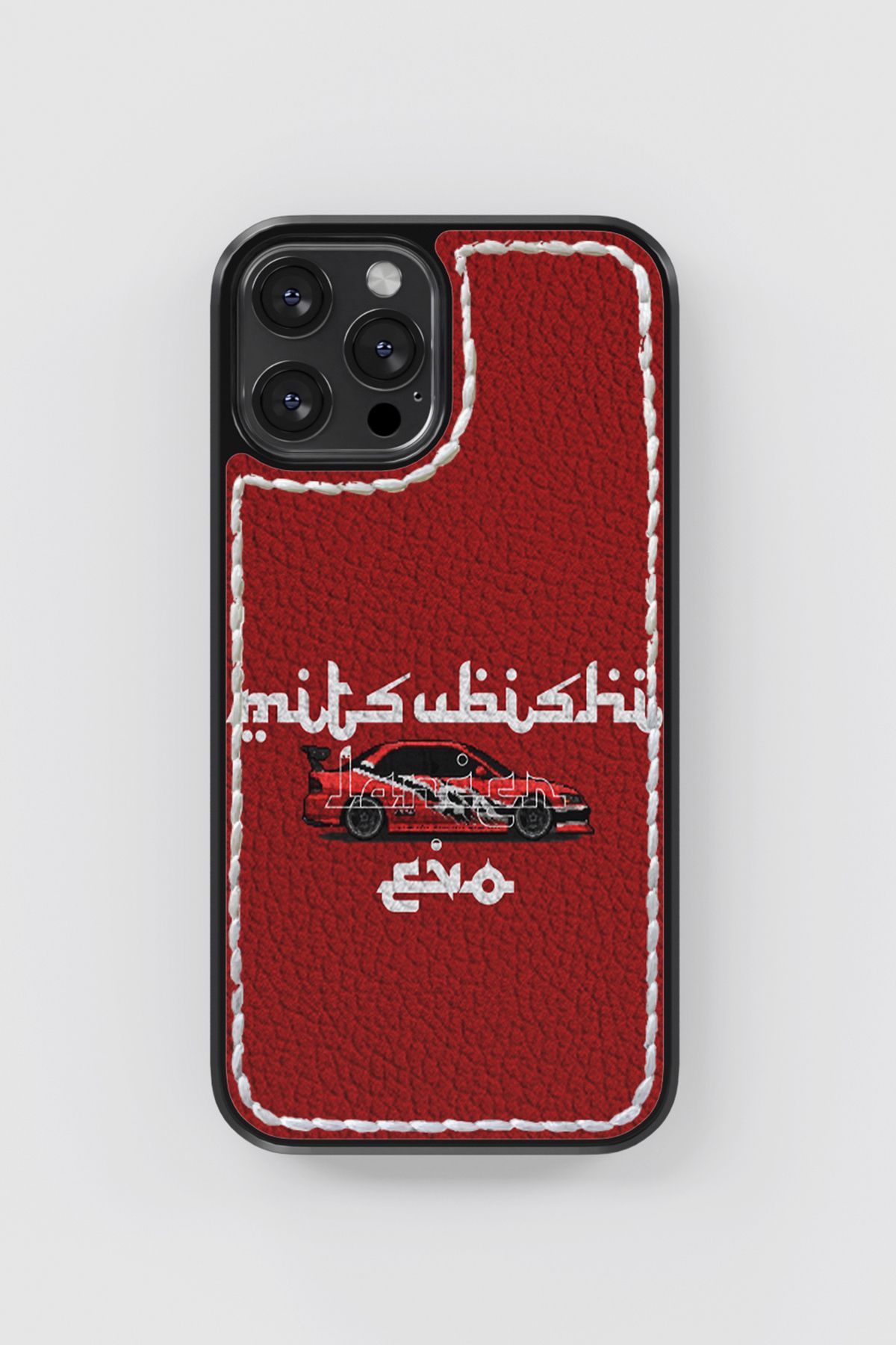 No28studio Lancer Evo Deri Ve Dikişli Telefon Kılıfı