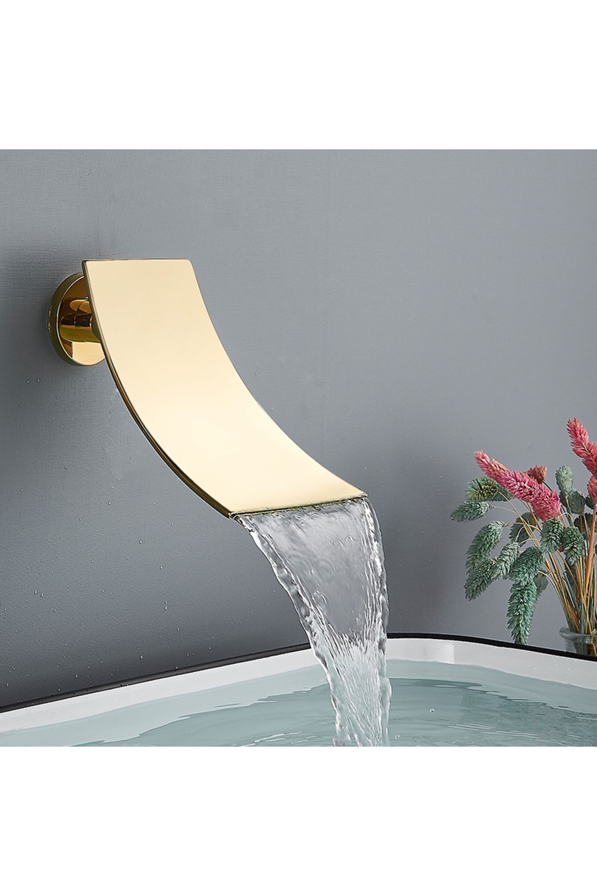 Blackswan Design-Baterie dus, Blackswan, Tip M219, model auriu lucios cu pipa tip cascada, dimensiune 30 cm 6