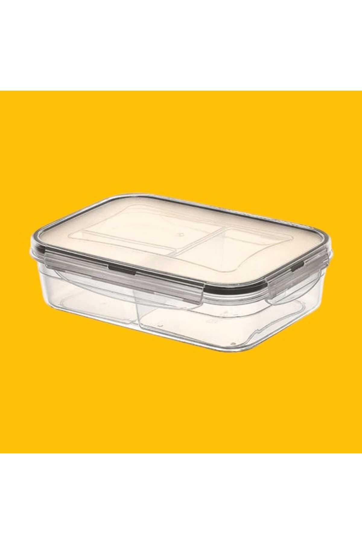PratikAI 3 Bölmeli Kilitli Kapaklı 1 Litre Erzak Saklama Kabı | Taşınabilir & Hijyenik