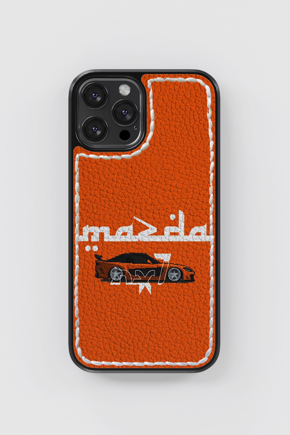 No28studio Mazda RX7 Deri Ve Dikişli Telefon Kılıfı
