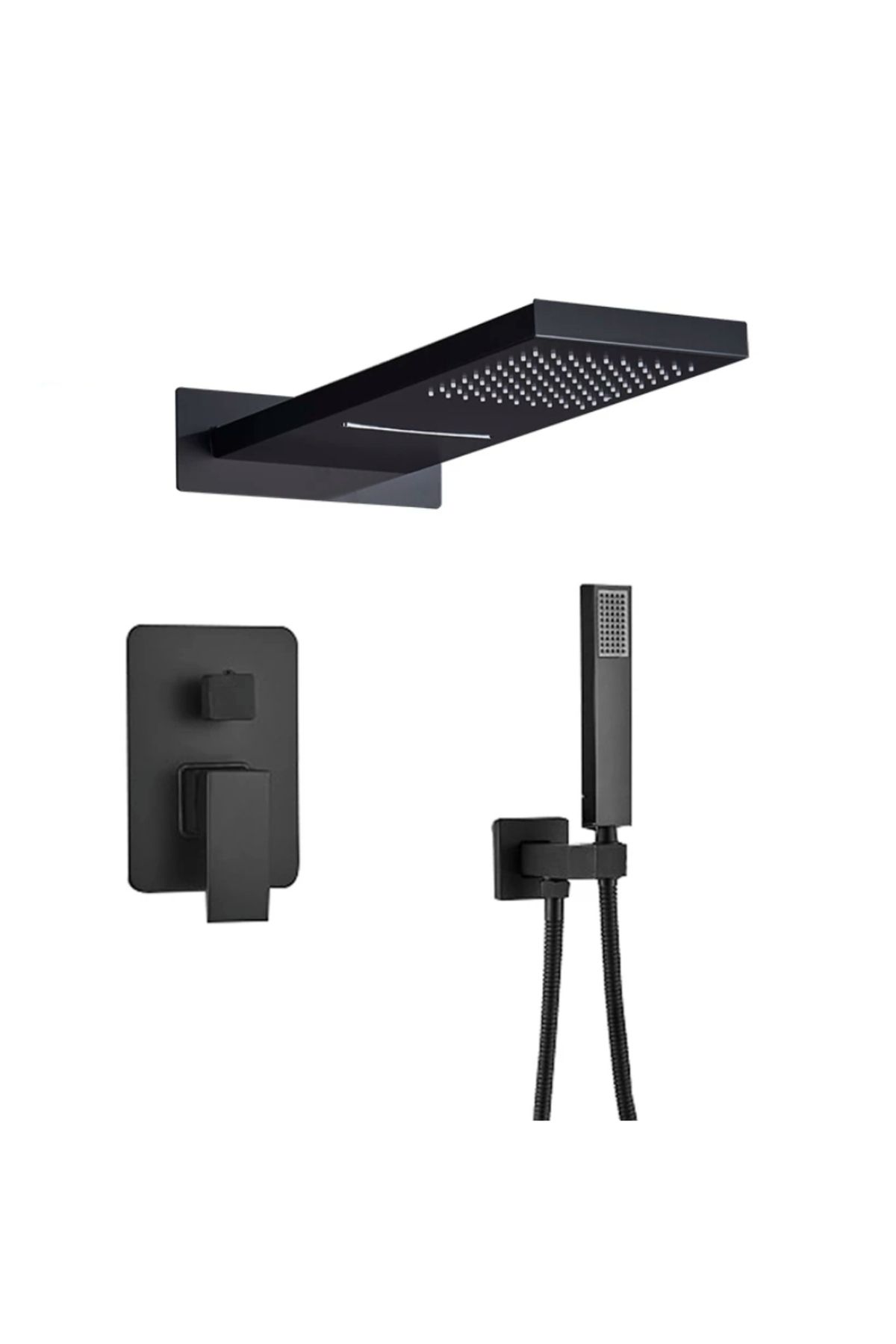 Blackswan Design Set Baterie Dus, Blackswan, Tip M73.8, Model Negru Mat, Dimensiune 55 Cm - One Size
