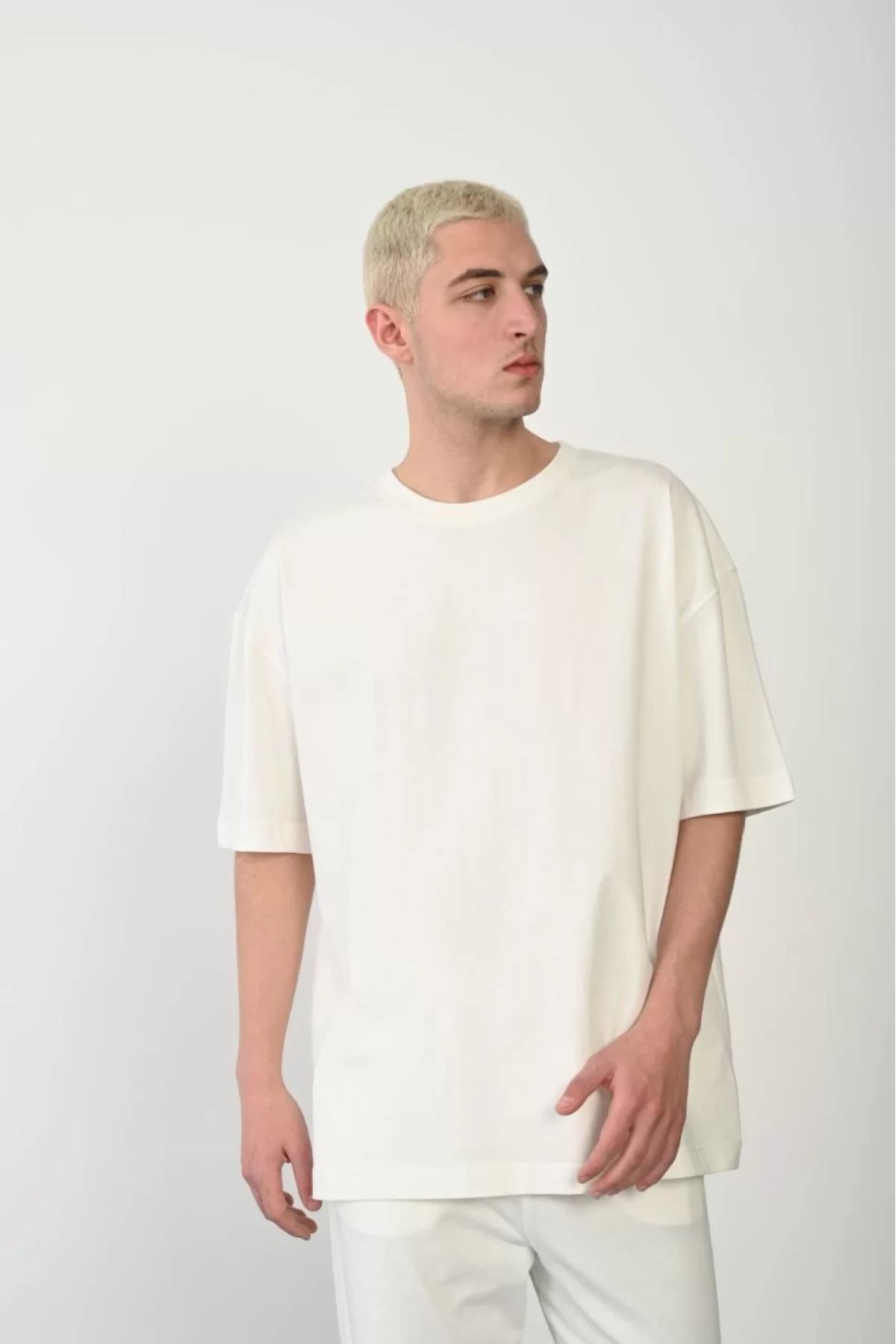 İndigo Park Tişört Modelleri Erkek Unisex Basic Bisiklet Yaka Oversize T-Shirt