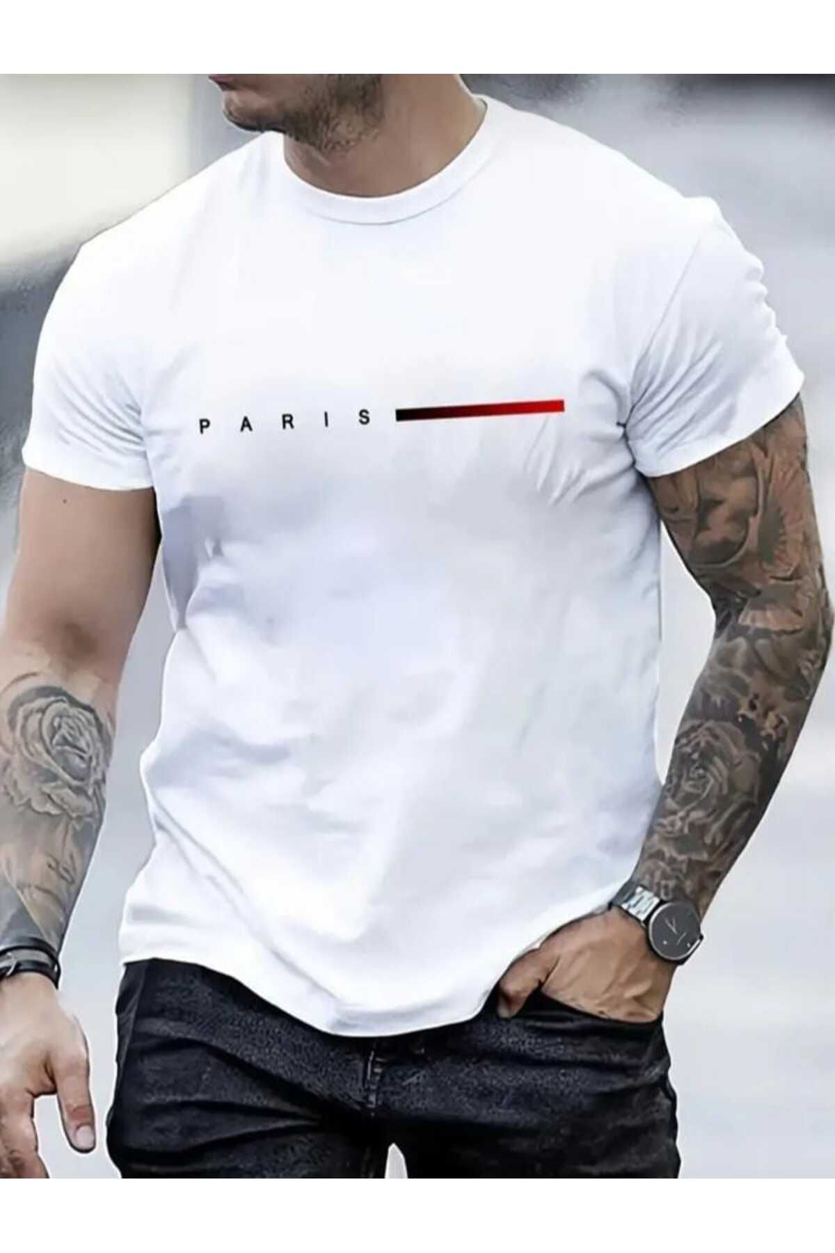 KOZİA OUTDOORS malkoçbey kısa çizgi paris baskılı oversize unisex basic t-şhirt