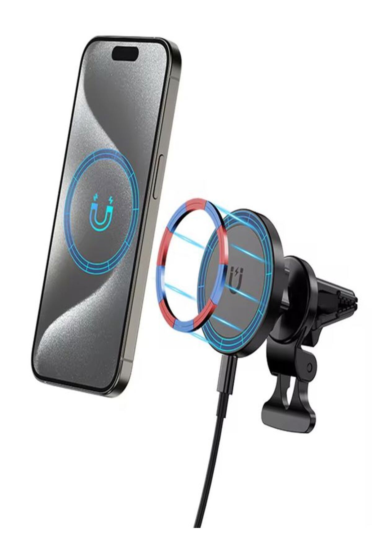 Modernia Araç İçi Telefon Tutucu 15 Watt Magneticsafe Kablosuz Hızlı Şarj Destekli
