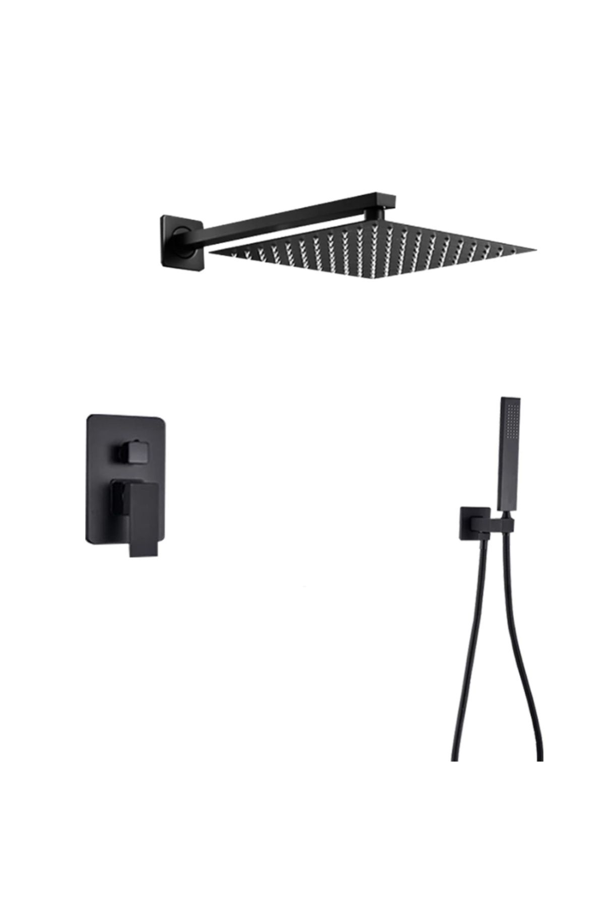 Blackswan Design Set Baterie Dus, Blackswan, Tip M73.46, Model Negru Mat, Dimensiune 40 Cm - One Size
